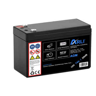 ARLI AGM Blei Akku 12V 7Ah 20HR Batterie 7000 mAh Glasfaservlies Bleiakku Bleiakkus 7000 mAh (12 V, 1 St)