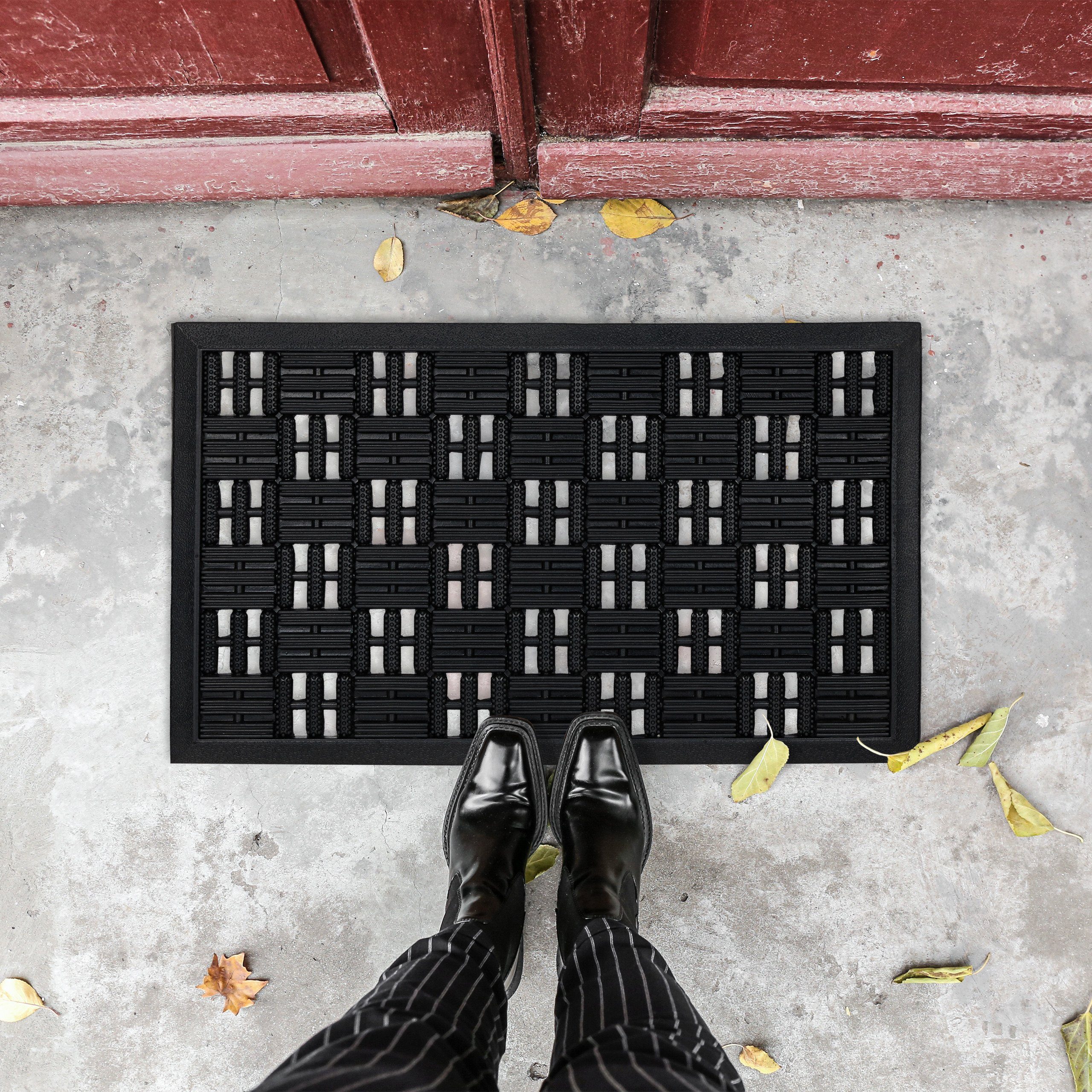 relaxdays Fußmatte Gummi Fußmatte in Gitter-Optik, Höhe: 10 mm günstig online kaufen
