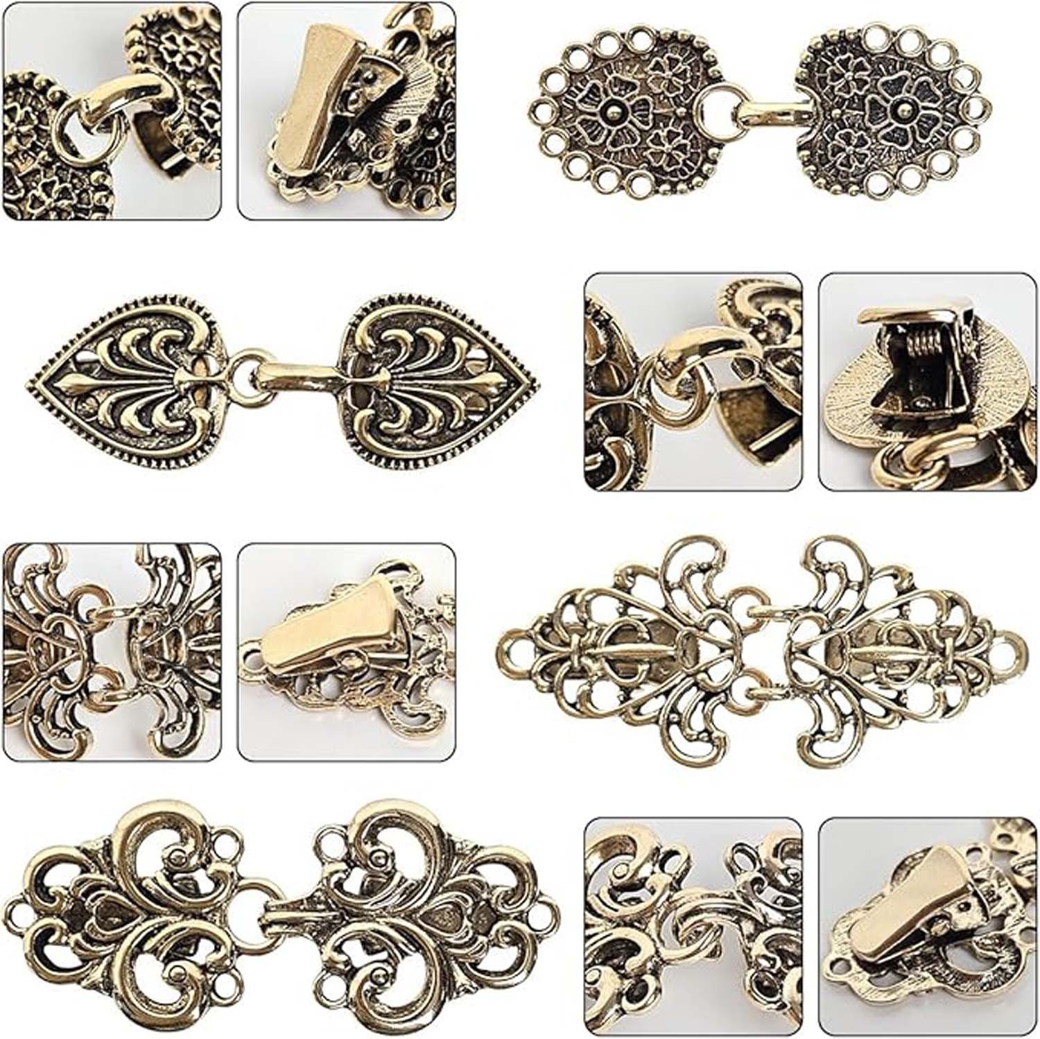 nsihing Broschen Set 4 Stück Retro-Clips für Schal-Pullover-Clips, Vintage Cardigan-Clips – Bild 3 von 5