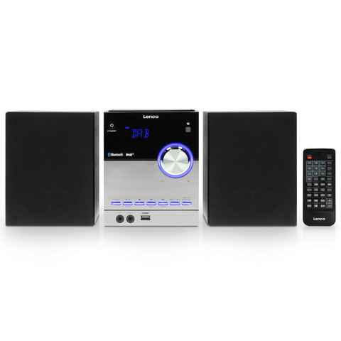 Lenco MC-150 Micro Stereoanlage mit DAB+, FM, CD, BT, USB Microanlage (Digitalradio (DAB), 10 W)