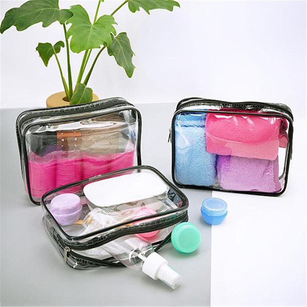 Blusmart Kulturbeutel 3er Set Transparente Make-up-Taschen (PVC Wasserdichte Kosmetiktaschen, 3-tlg., Leicht tragbar), Frauen Kulturbeutel Reise Aufbewahrungsta – Bild 5 von 5