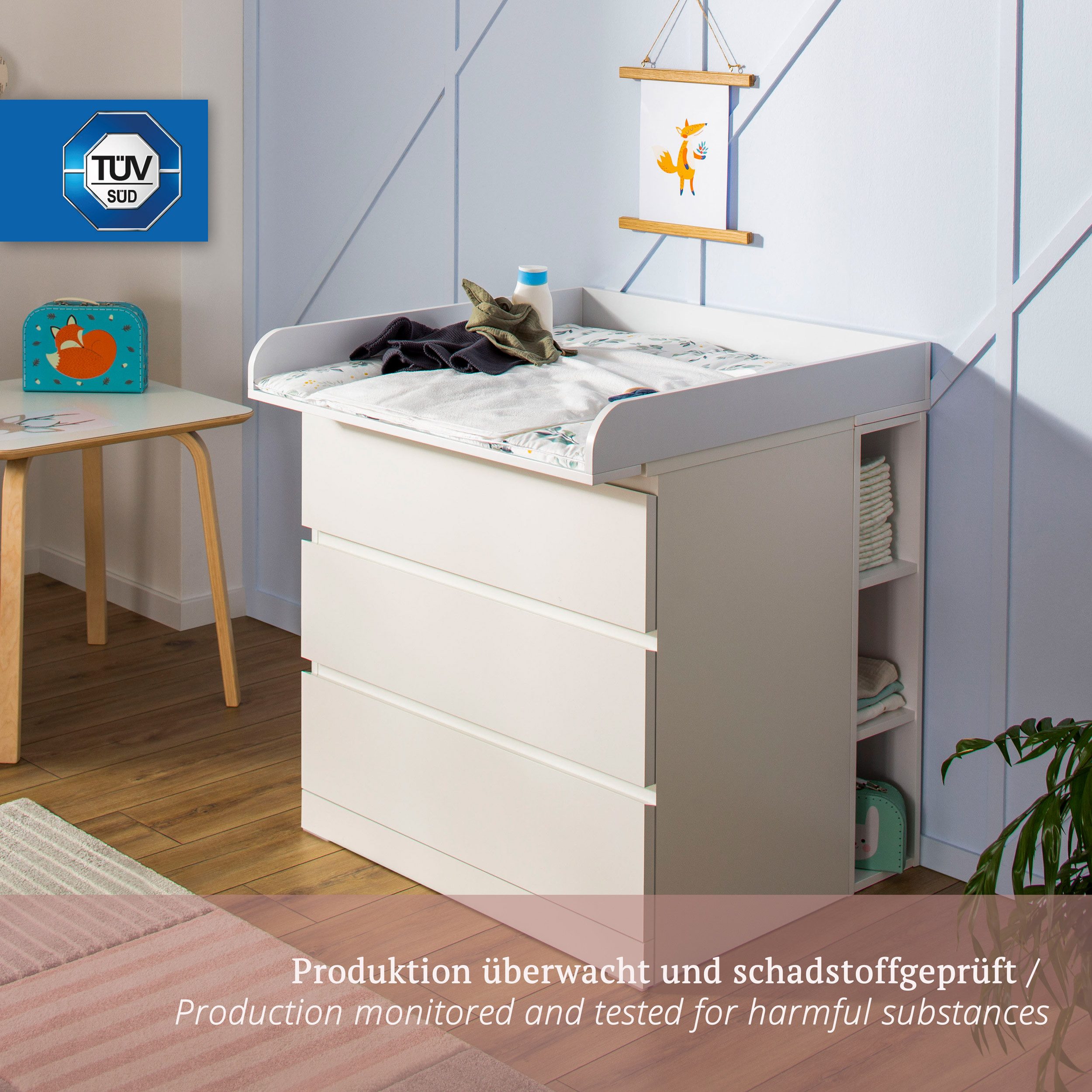 Puckdaddy GmbH Wickelaufsatz Moritz (80x11x78cm) für IKEA Malm Kommoden, Wi günstig online kaufen