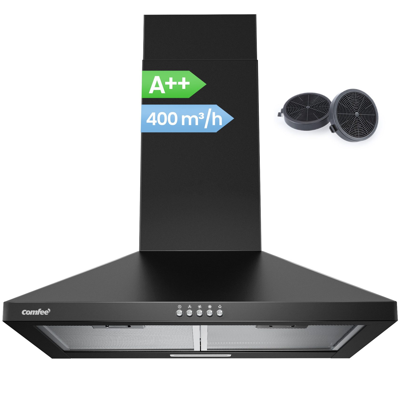 comfee Kaminhaube CH60A17EM400SS CH60A17EM400SS, Kratzfest, LED-Beleuchtung, Rostfrei, Schmutzabweisend
