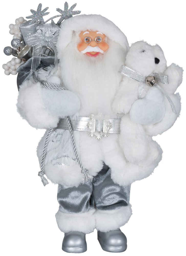 Christmas Paradise Weihnachtsmann Ragnar Dekofigur 30cm, Silber Weihnachtsdeko