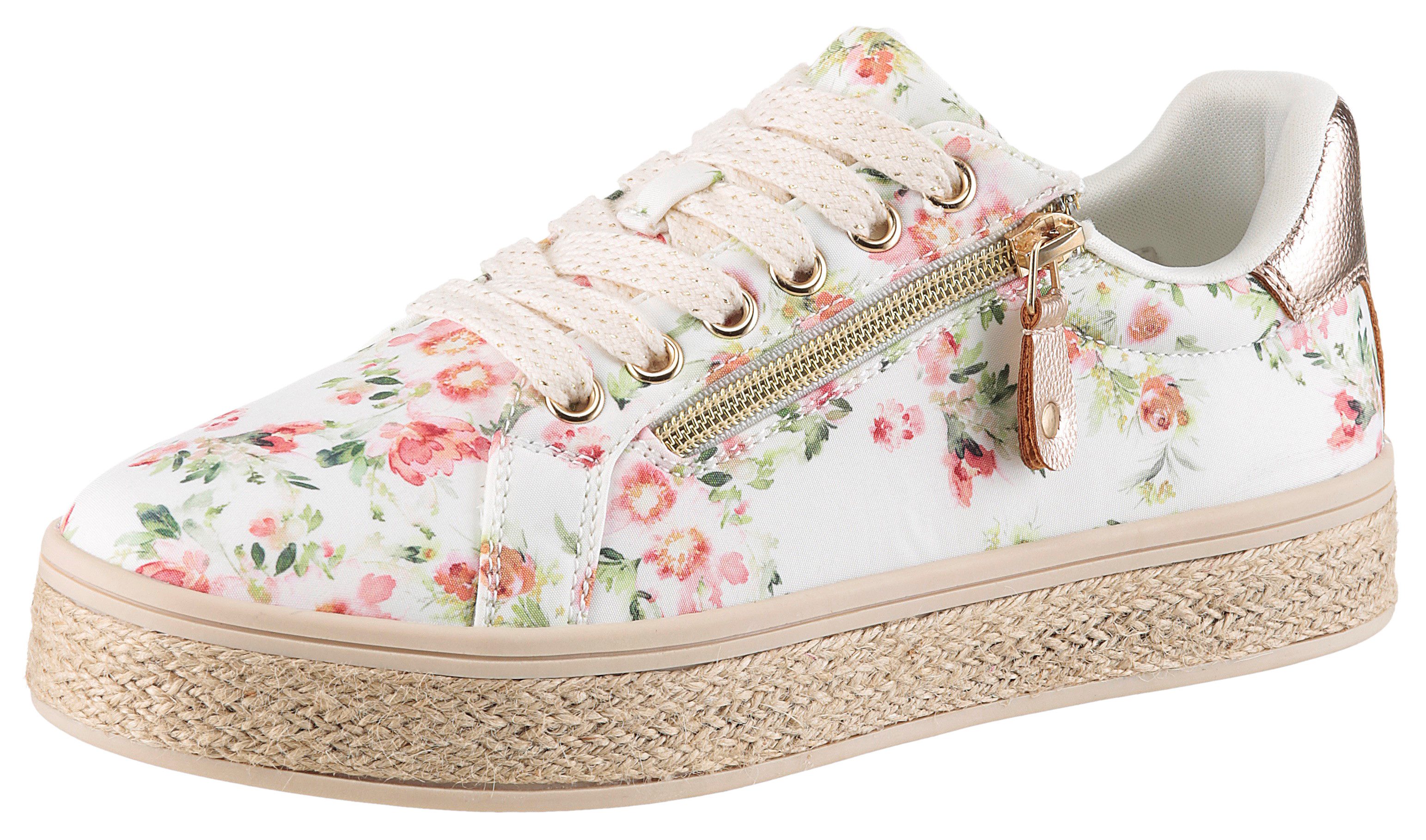 Aniston SHOES Plateausneaker Sneaker, Schnürschuh mit bunten Metallic-Besatz