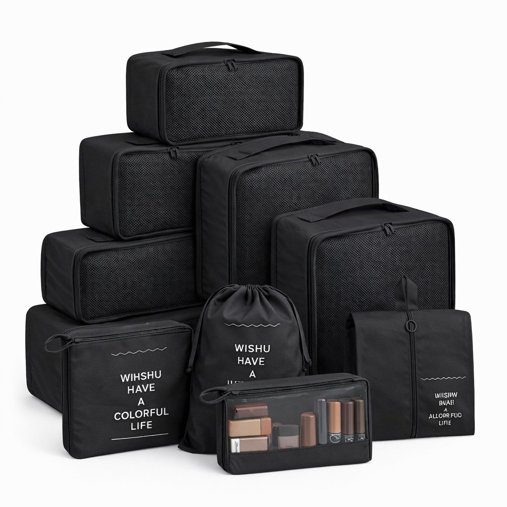 Travelfreund® Kofferorganizer 8er Set Kofferorganizer mit Kosmetiktasche und Packtaschen (Set, 8-tlg., 8x Packtaschen), Faltbar / Verstaubar / Wasserabweisend