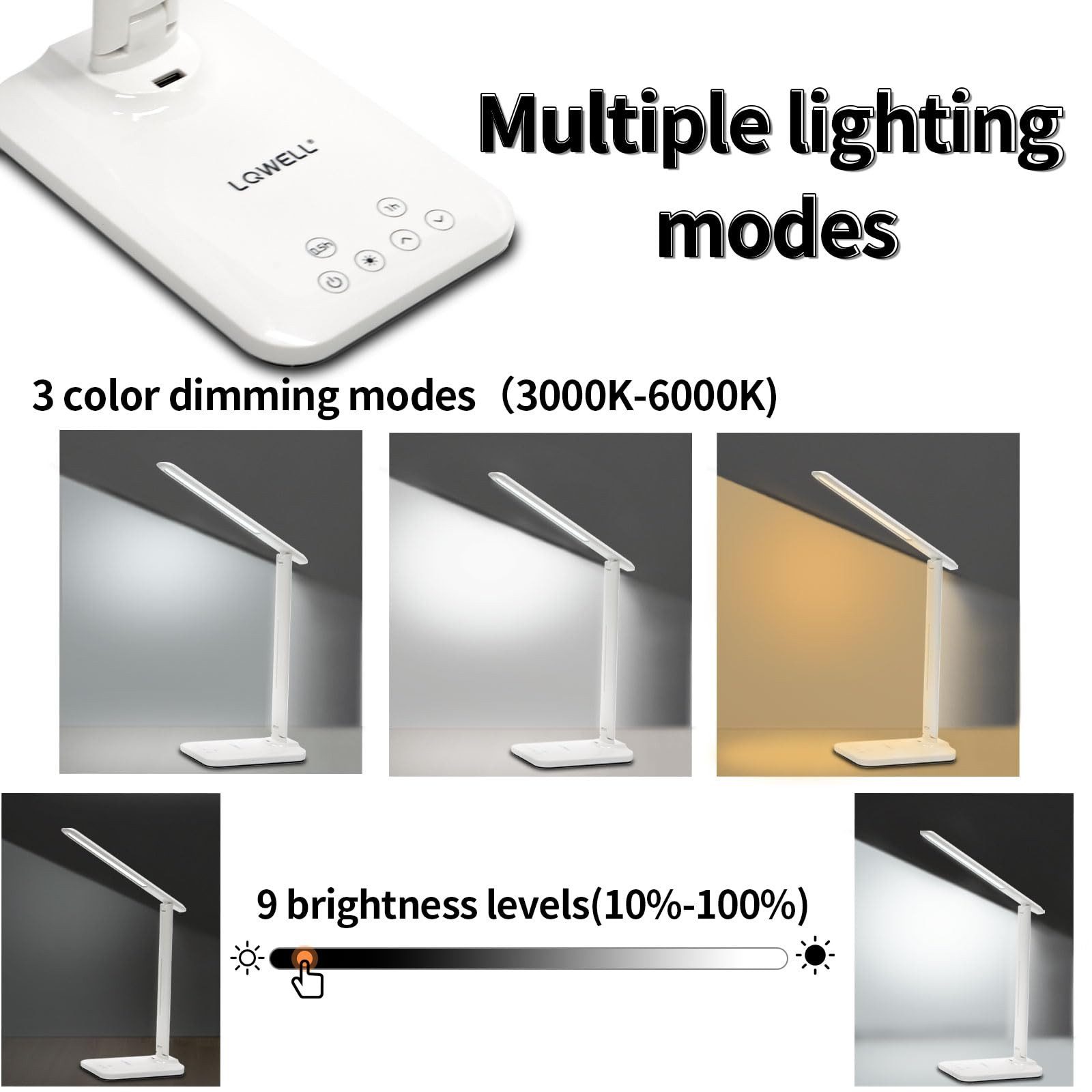 LQWELL Schreibtischlampe Schreibtischlampe LED, LED wechselbar, 3 Farbtempe günstig online kaufen