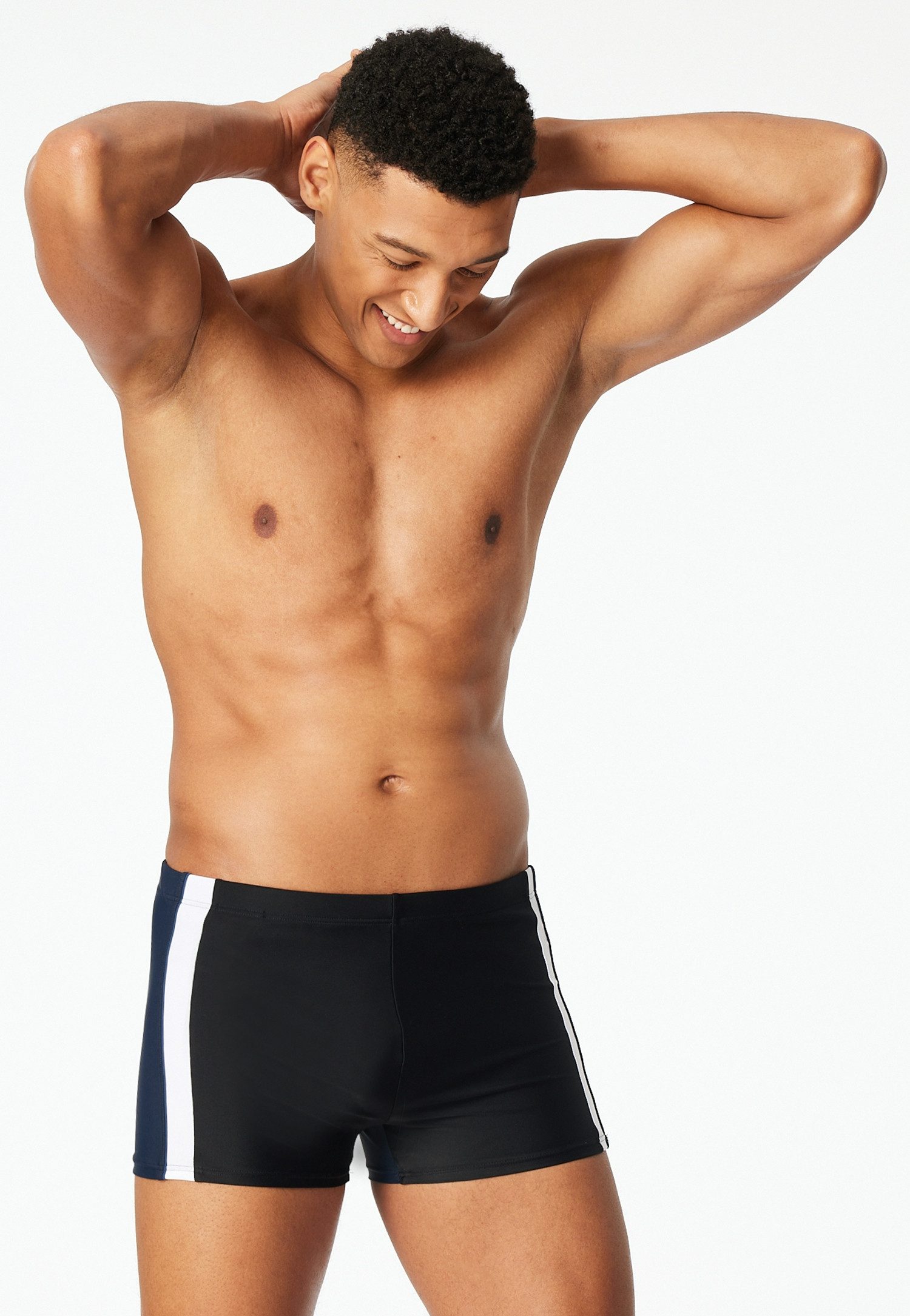 Schiesser Badepants Ocean Swim Bund mit Kordel und seitliche Kontraststreifen