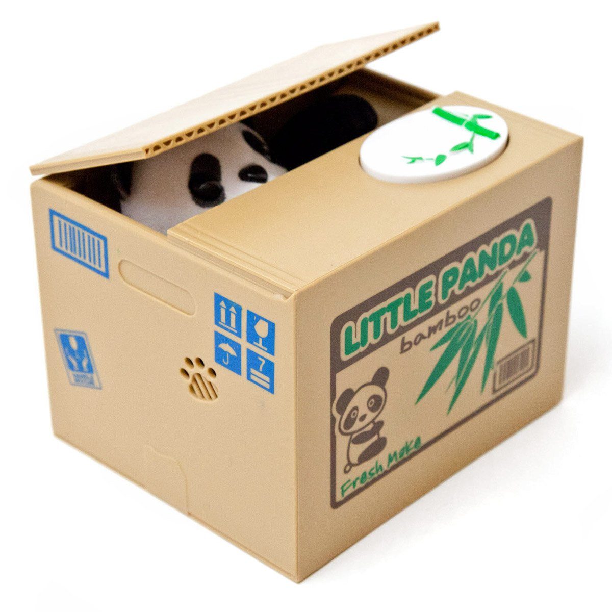 Goods+Gadgets Spardose Elektronische Panda-Spardose für Kinder – Lustiges Panda-Sparschwein, (Little Panda), Sparschwein