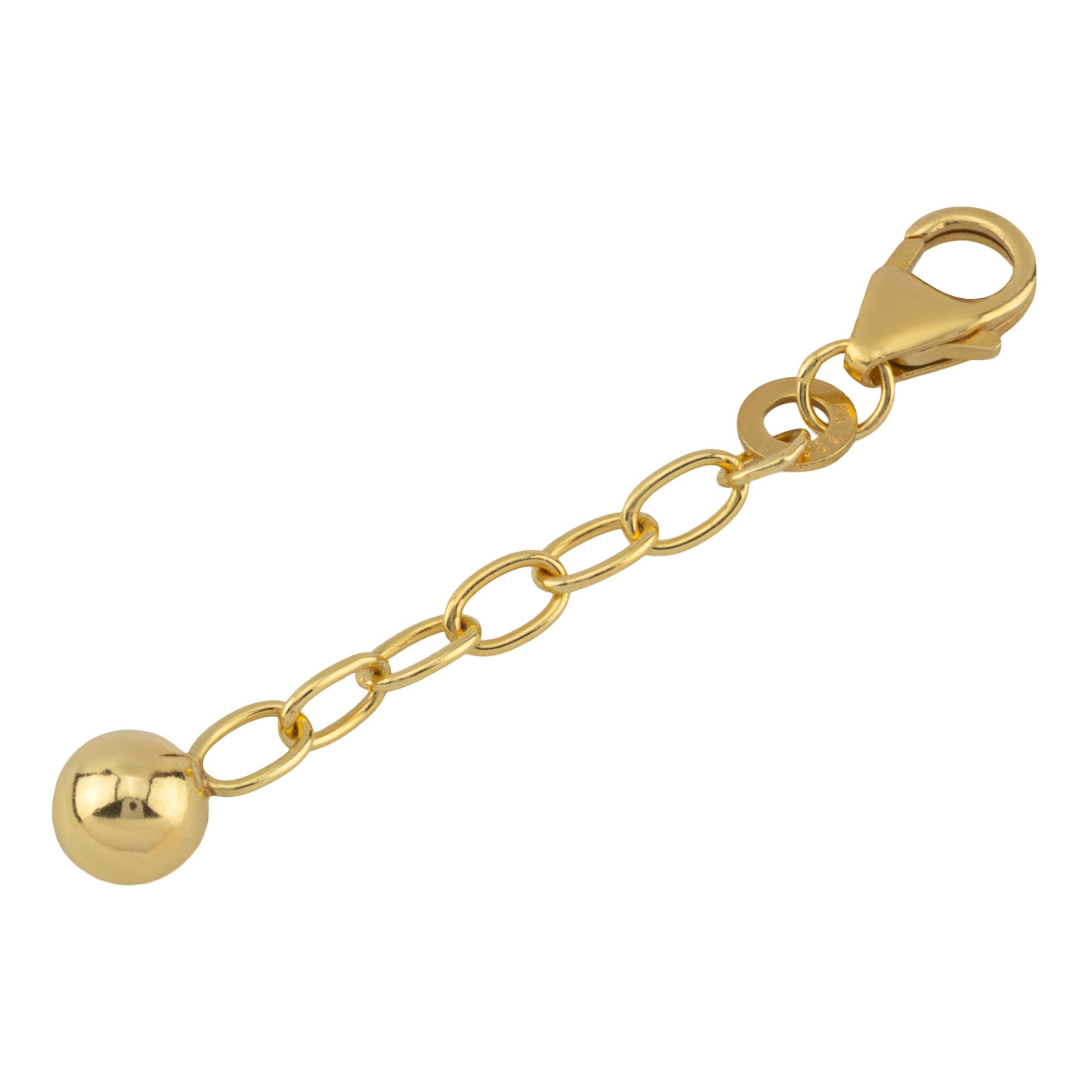 NKlaus Kettenverlängerung 1 x 4cm Verlängerungskette 333 Gelb Gold Ankerkette mit Karabiner Vers