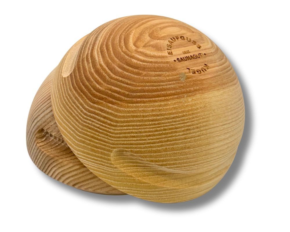 Saunagut Sauna-Aufgussset Eisaufguss-Kugel aus Eschenholz