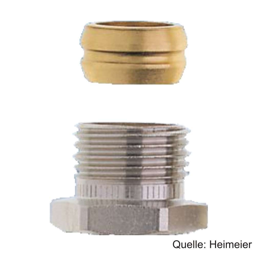 IMI Heimeier Heizkörper HEIMEIER Klemmverschraubung für Cu- u. Stahlrohr 15mm & Rp 1/2" IG