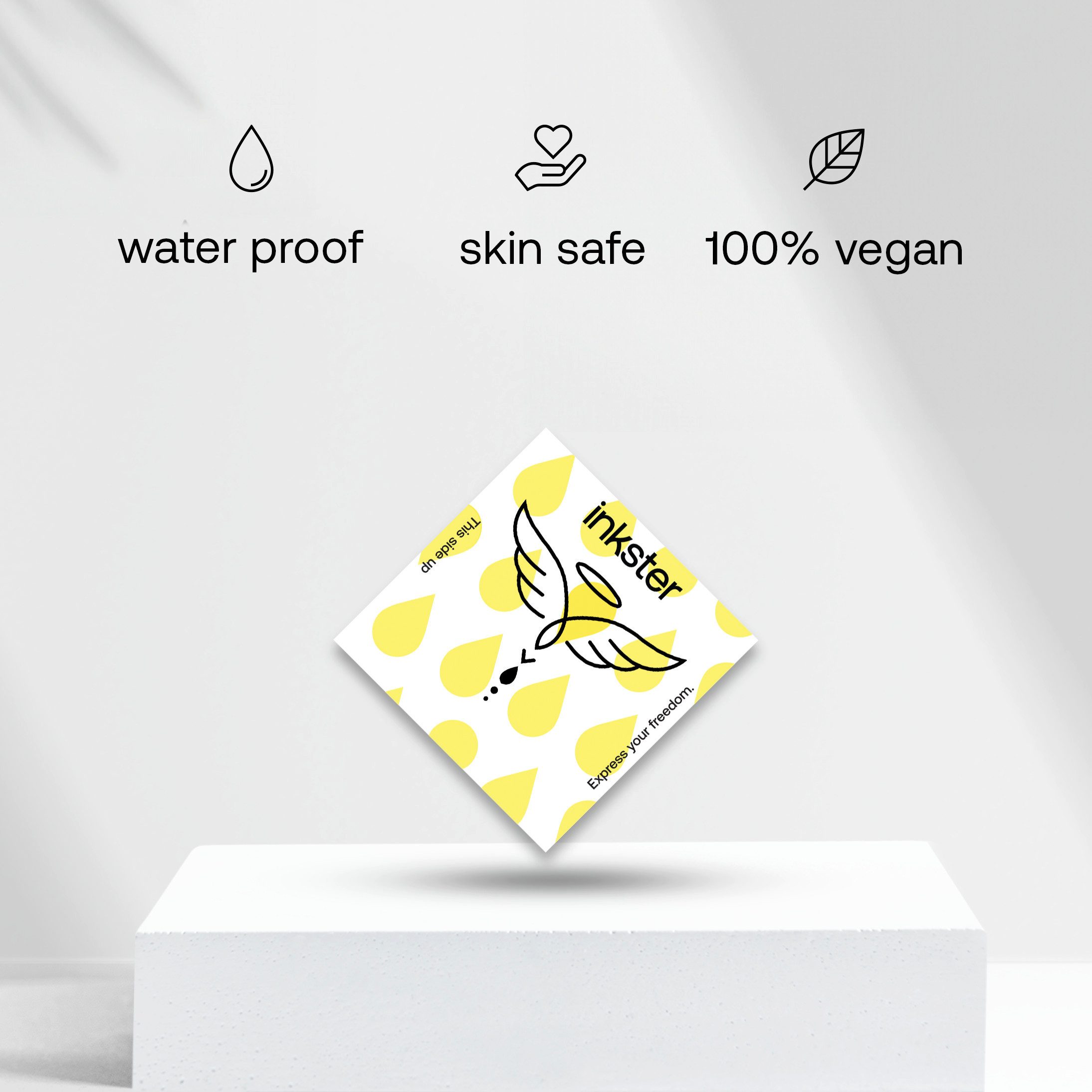 Inkster Schmuck-Tattoo Religiöse Tattoos, Vegane & EU-Kosmetikzertifizierte Farbe, wasserfestes temporäres Tattoo, 2 Wochen Halt