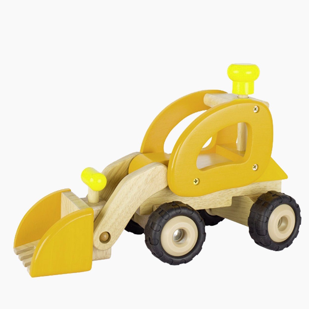 goki Spielzeug-Baumaschine Radlader, goki, (packung, 1-tlg., set), mit beweglichen Schaufel und lenkbar