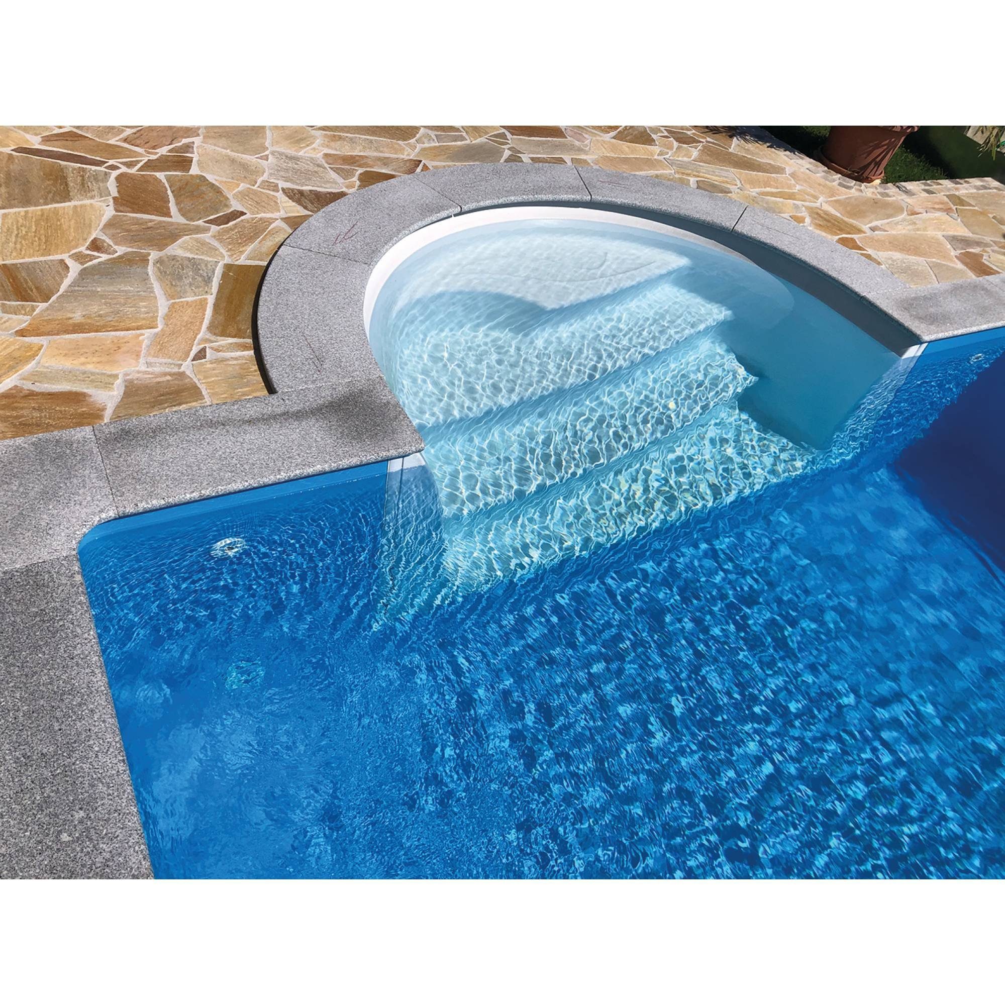 KWAD Rechteckpool KWAD Styropor Pool Gran Canaria mit Römertreppe (Komplett-Set, 1-tlg), Langlebige Styroporsteine