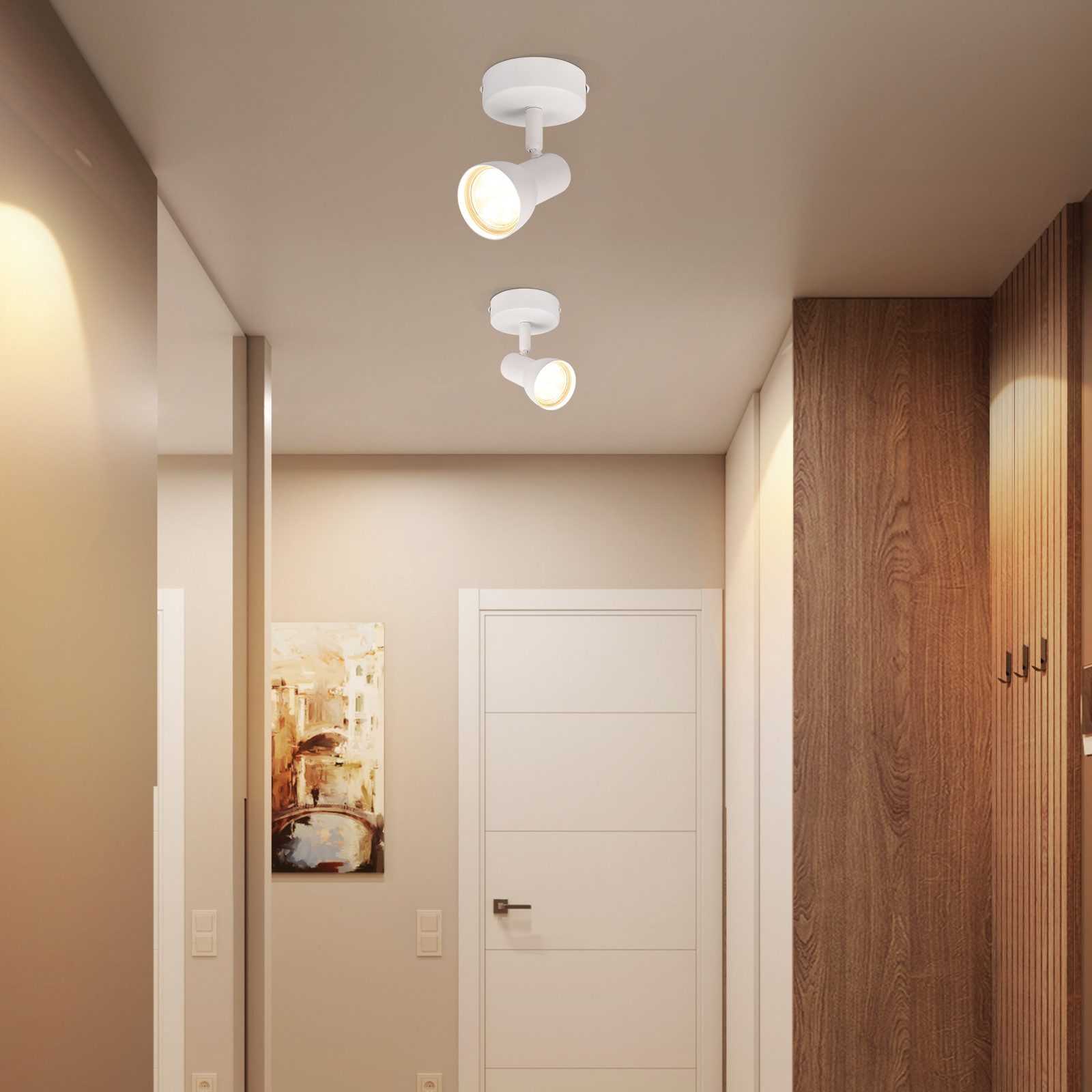 Nettlife Deckenstrahler Deckenstrahler 1/2/3 Flammig Schwarz GU10, Schwenkbar 350°, LED wechselbar, Deckenspots für Schlafzimmer Wohnzimmer Küche