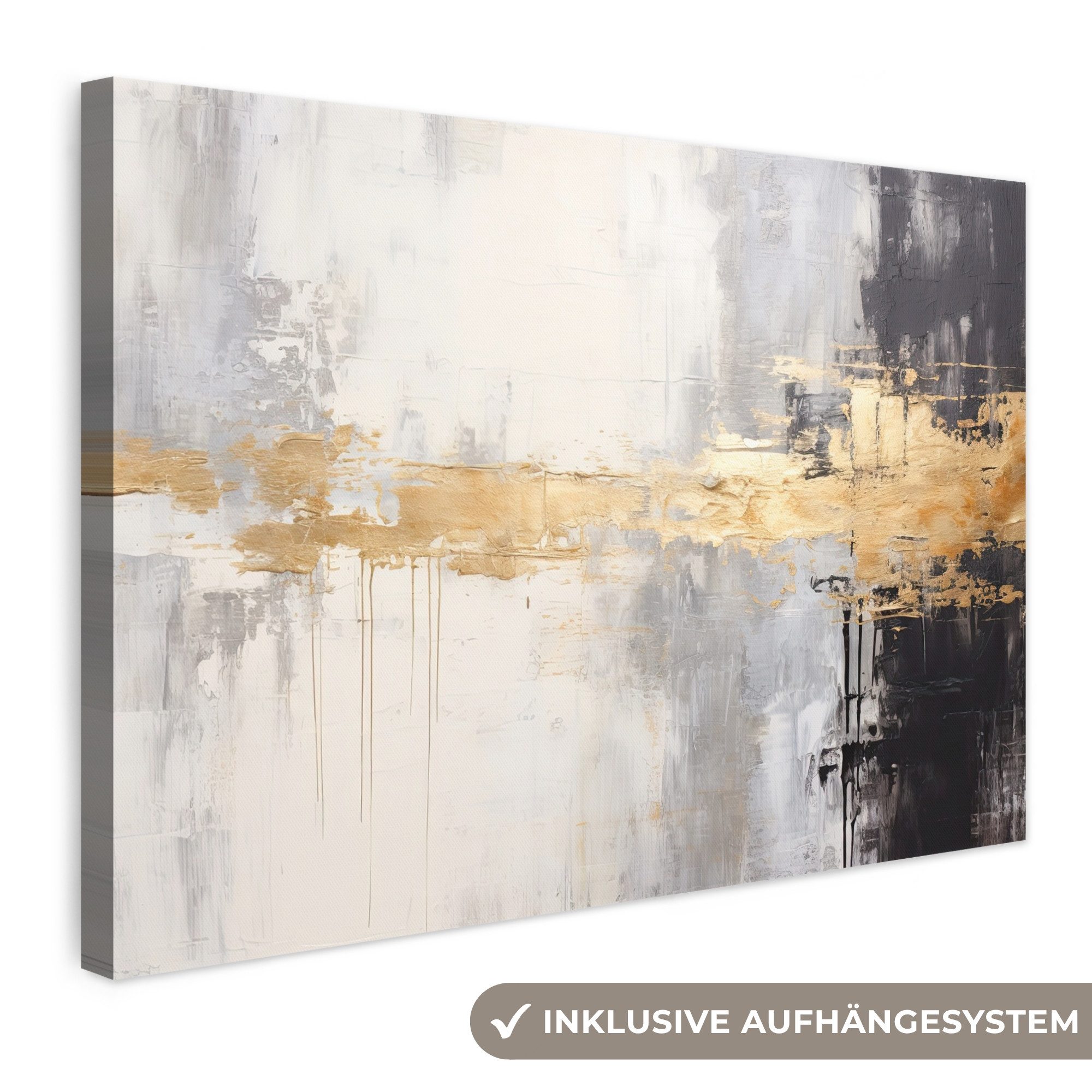 OneMillionCanvasses® Leinwandbild Gold - Luxus - Acryl - Kunst, Fotodruck (1 St), Leinwand Bilder Klein, Wand Dekoration Aesthetic 30x20 cm