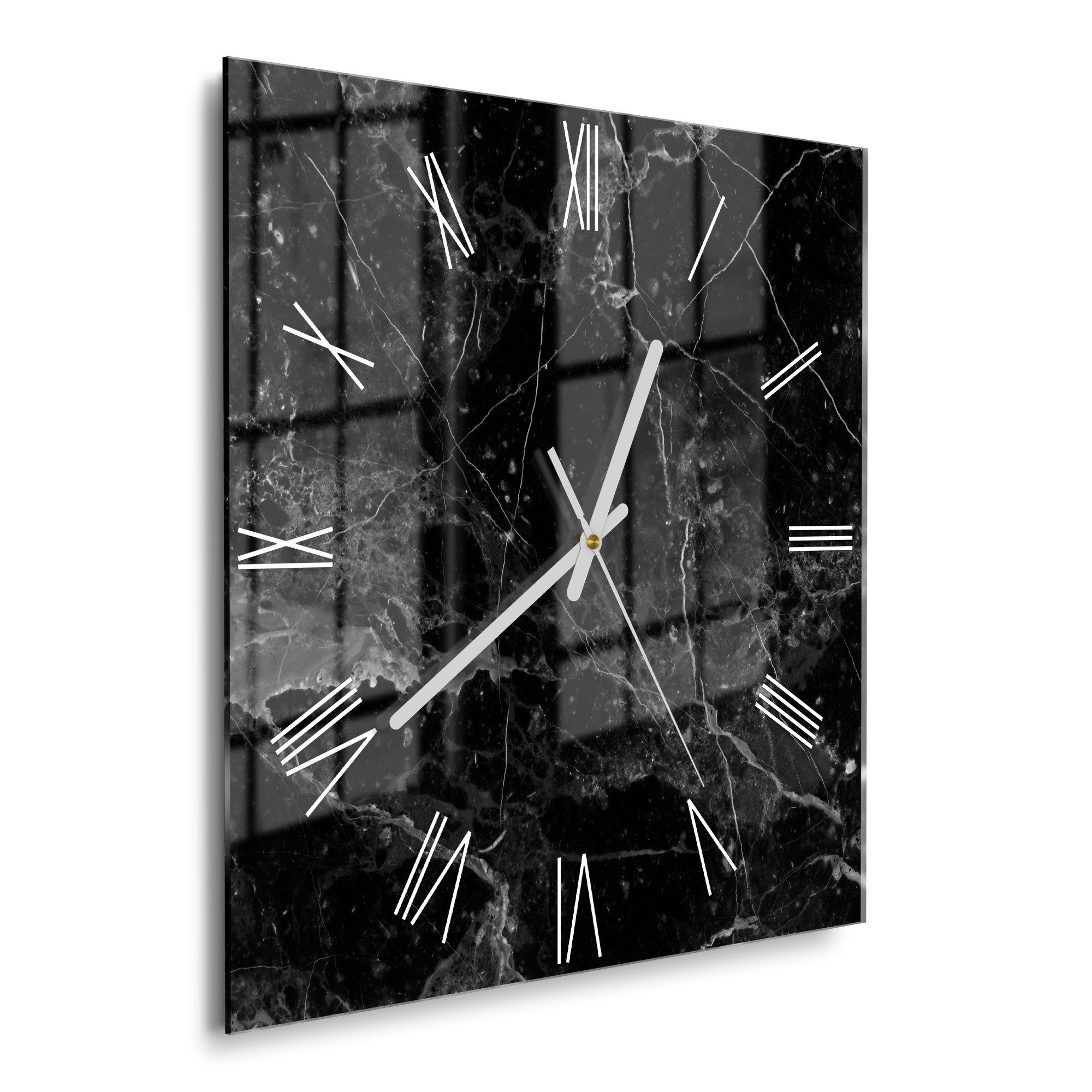 DEQORI Wanduhr 'Marmorplatte nah' (Glas Glasuhr günstig online kaufen