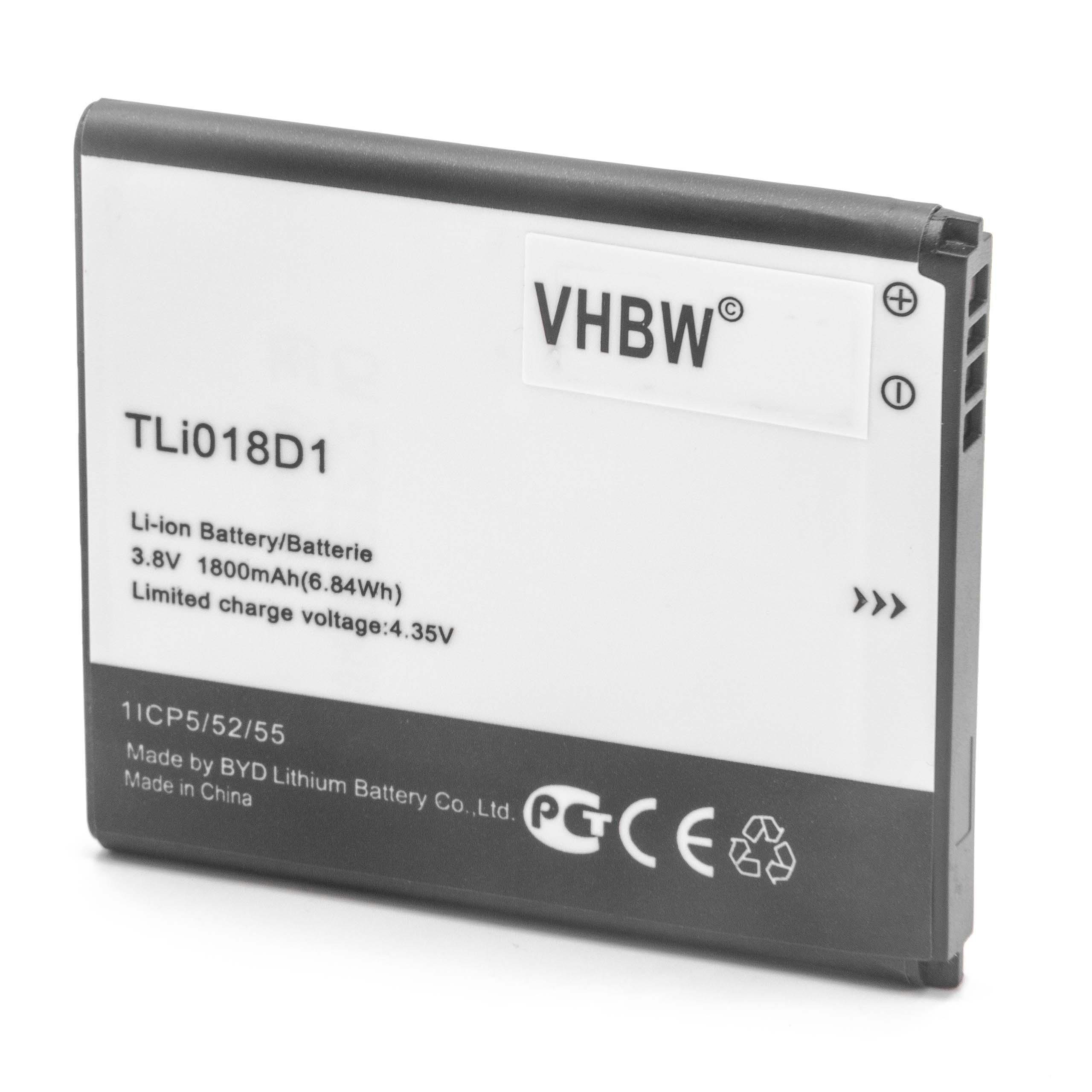 vhbw kompatibel mit Alcatel One Touch OT-5038X, Pop D5, OT-5038E Smartphone-Akku Li-Ion 1800 mAh (3,8 V)