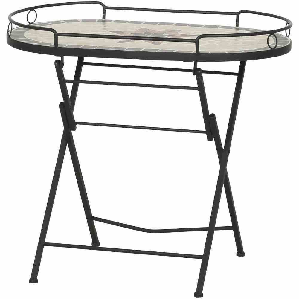 Gartentrends Gartentisch STELLA, in schwarz, Mosaik Keramik - 68x60x41cm (BxHxT)