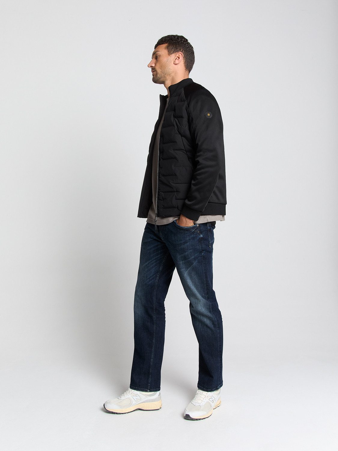 NO EXCESS Steppjacke No Excess Allwetterjacke Jacket Short Fit Sealed Knitted Mix