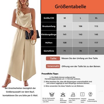 B.X Palazzohose Damen Freizeit ärmello Rückenfrei Strampelhöschen Palazzohose Sommer Mode einfarbig Schlanke Passform Relaxhose Strandhose