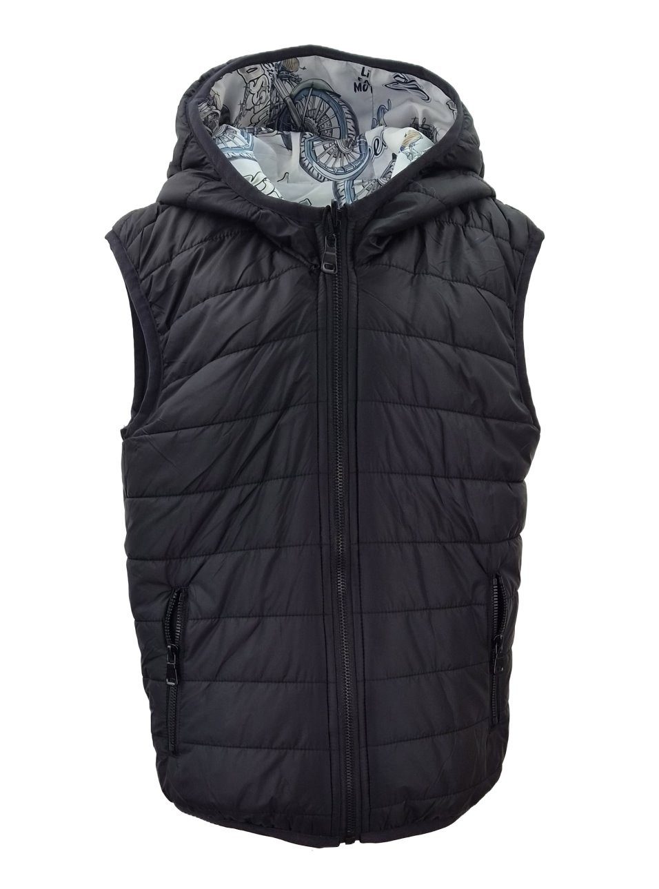 Fashion Boy Steppweste Wendbare Jungen Steppweste mit Kapuze JH8476