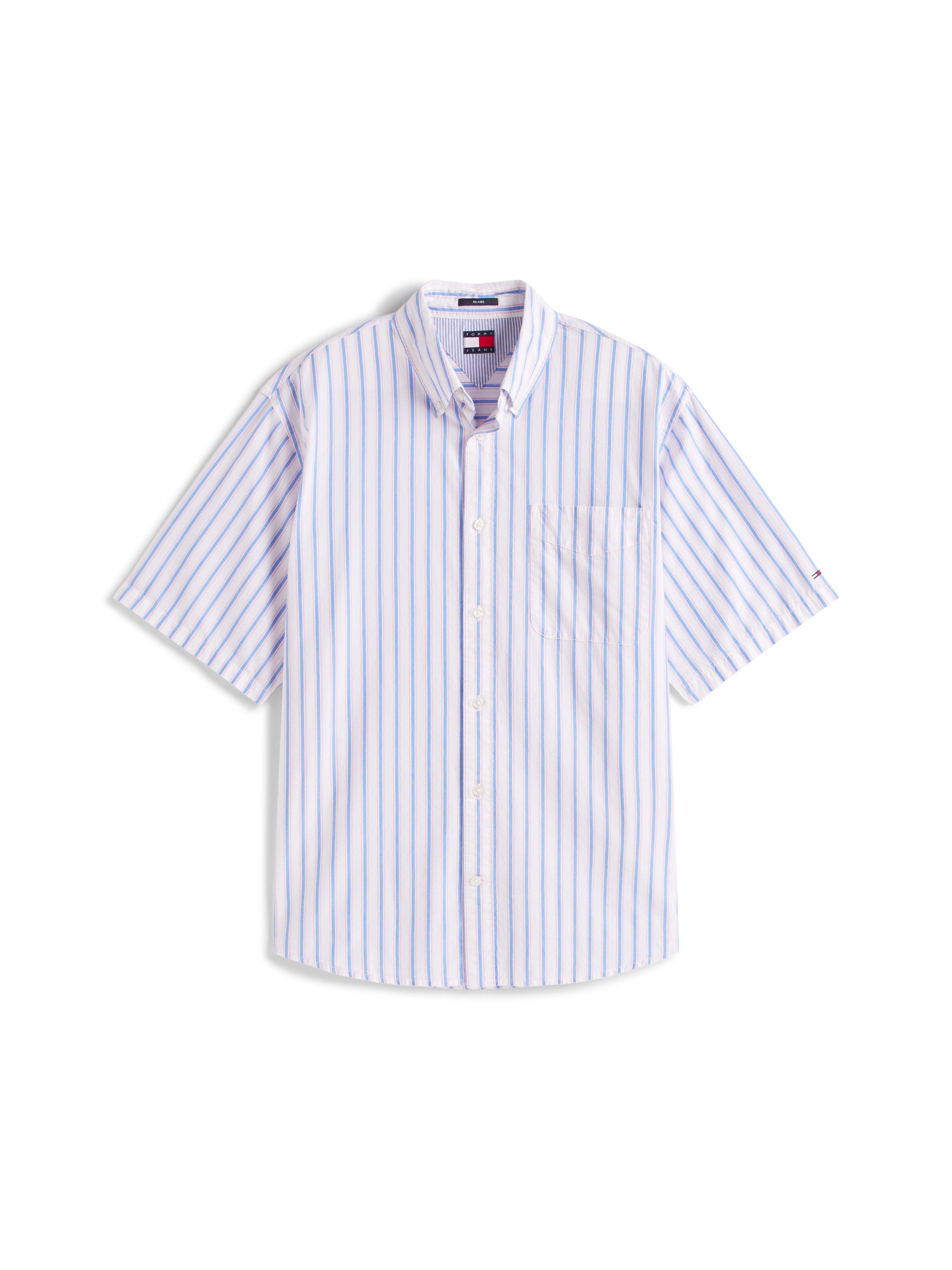 Tommy Jeans Kurzarmhemd TJM POPLIN RLX SS SHIRT EXT Mit Rundhalsausschnitt