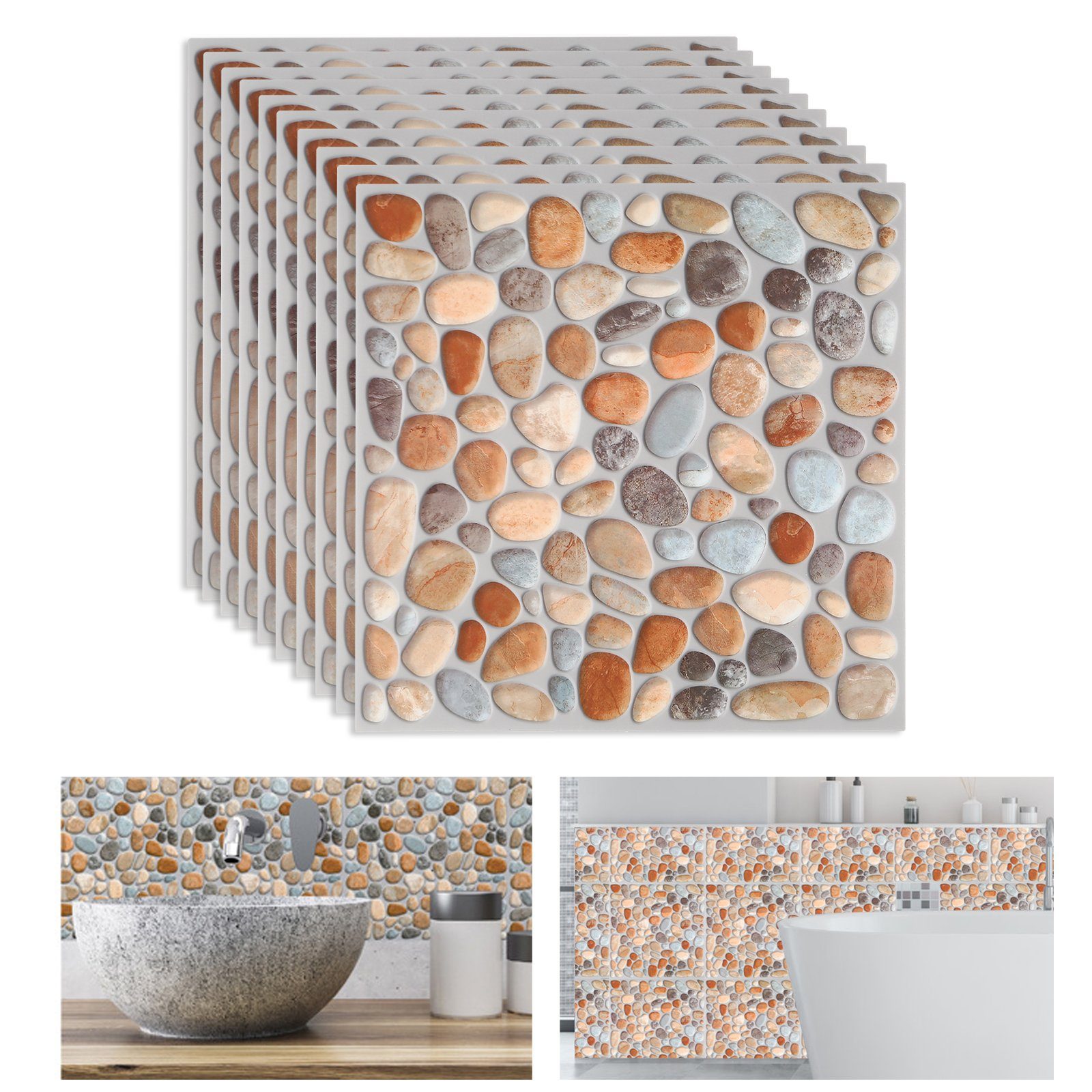 TWSOUL 3D-Tapete Anti-Rutsch-Wandaufkleber für Badezimmer, 20*20cm, günstig online kaufen