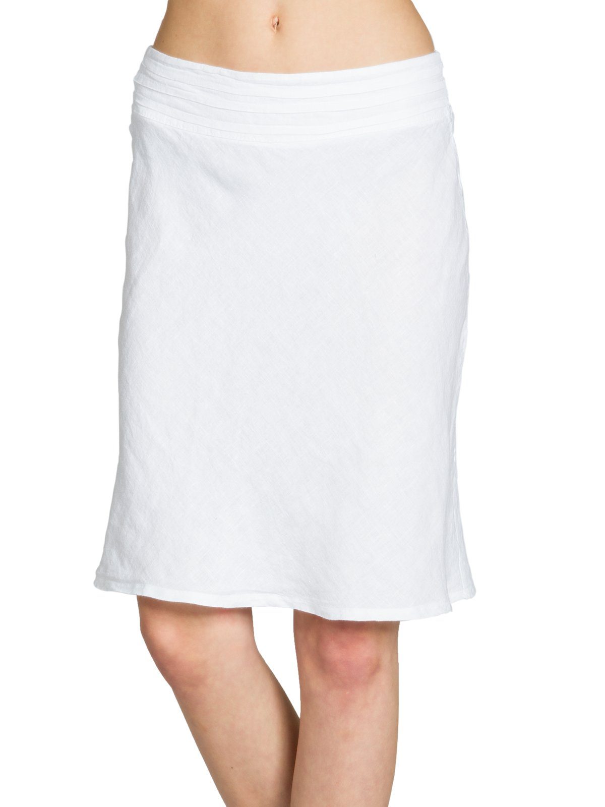 Caspar Faltenrock RO021 eleganter Damen Leinenrock mit hohem elastischem Bund - Made in Italy