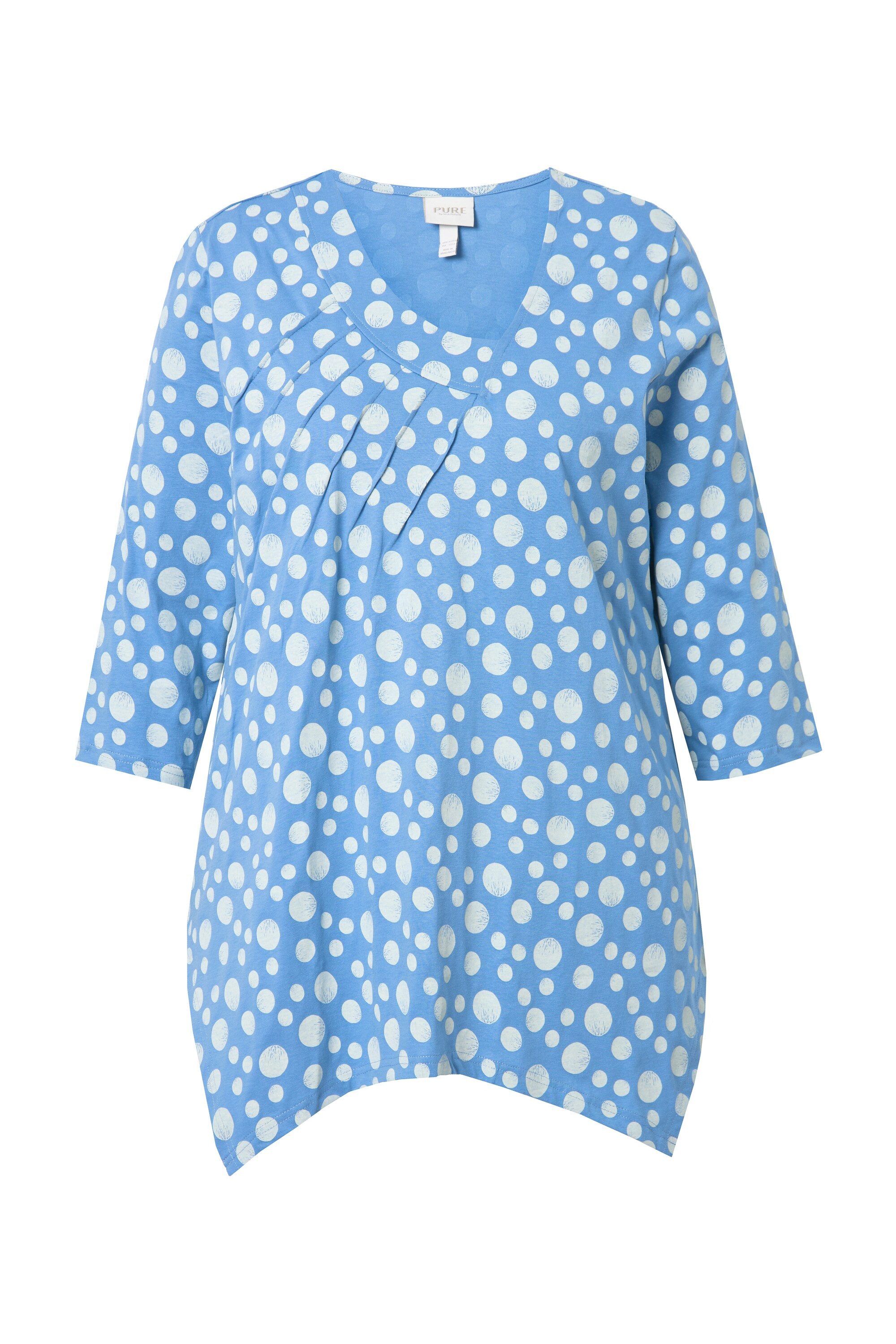 Ulla Popken Longshirt Shirt Zipfelsaum V-Ausschnitt günstig online kaufen
