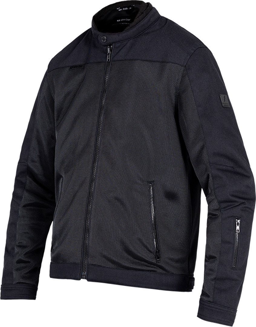 John Doe Motorradjacke Aero Mesh Black perforierte Motorrad Textiljacke protektoren