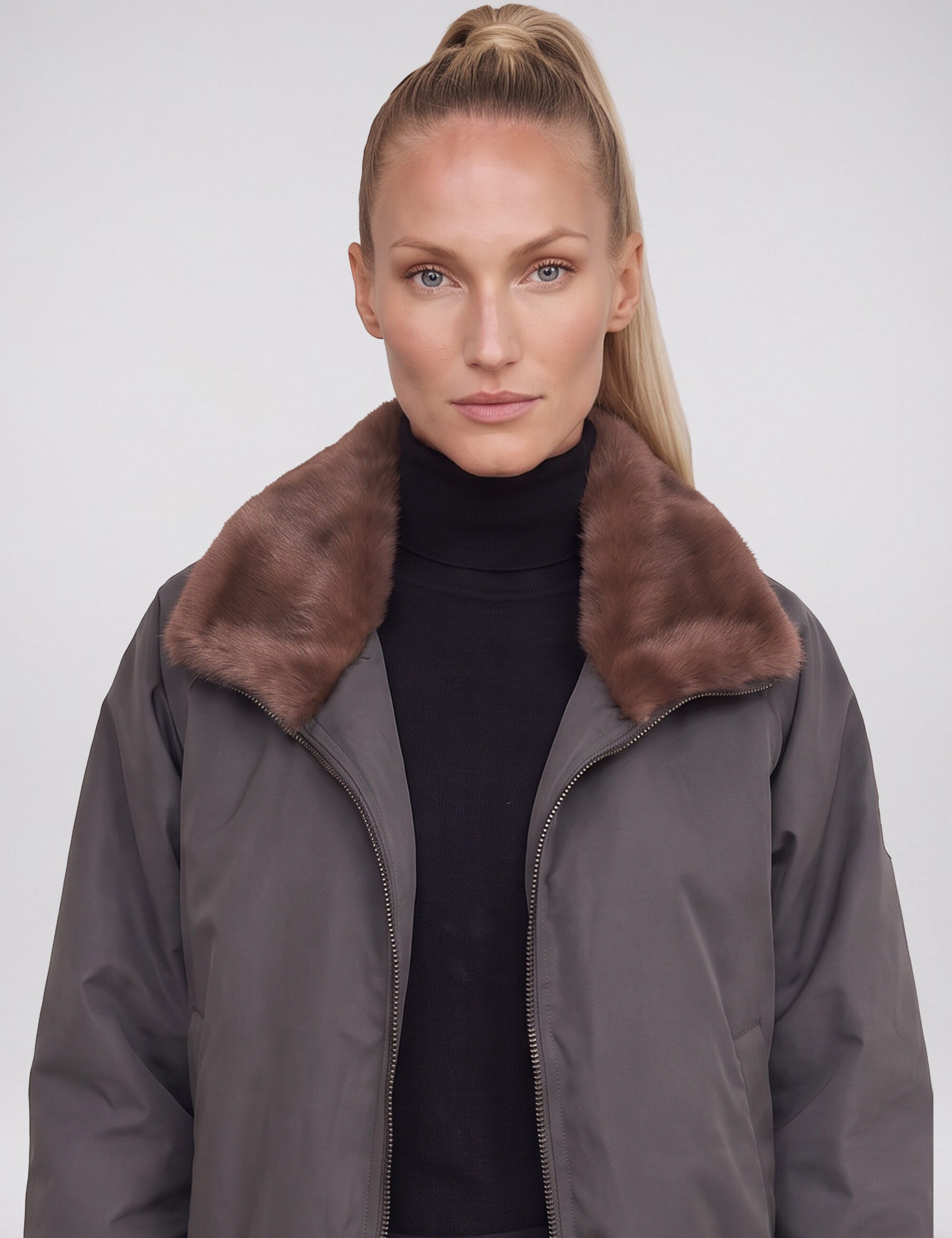 No.1 COMO Blouson NOVARA mit Kunstfell-Kragen – Bild 4 von 4