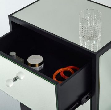 Casa Padrino Nachtkommode Casa Padrino Luxus Nachttisch mit 2 Schubladen Schwarz - Luxus Schlafzimmermöbel