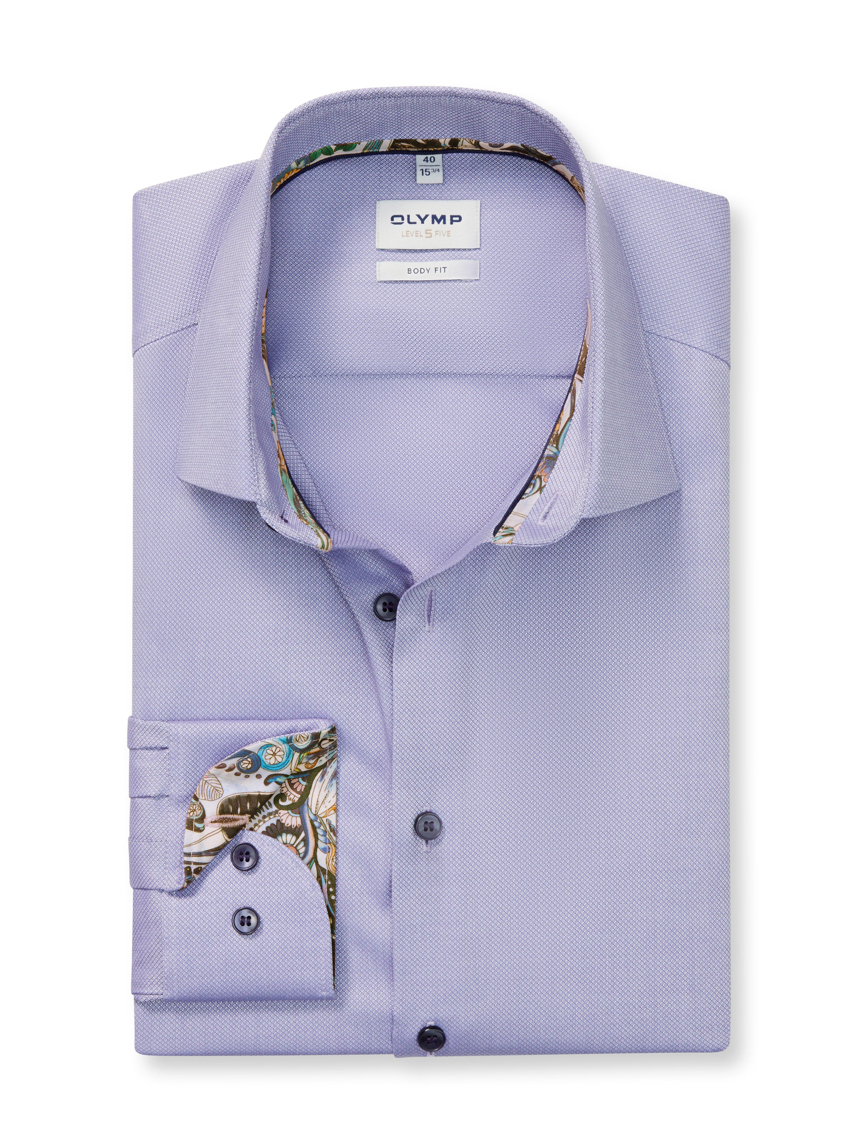 OLYMP Businesshemd Level 5 Manschetteninnenseite gemustert, body fit, New Y günstig online kaufen