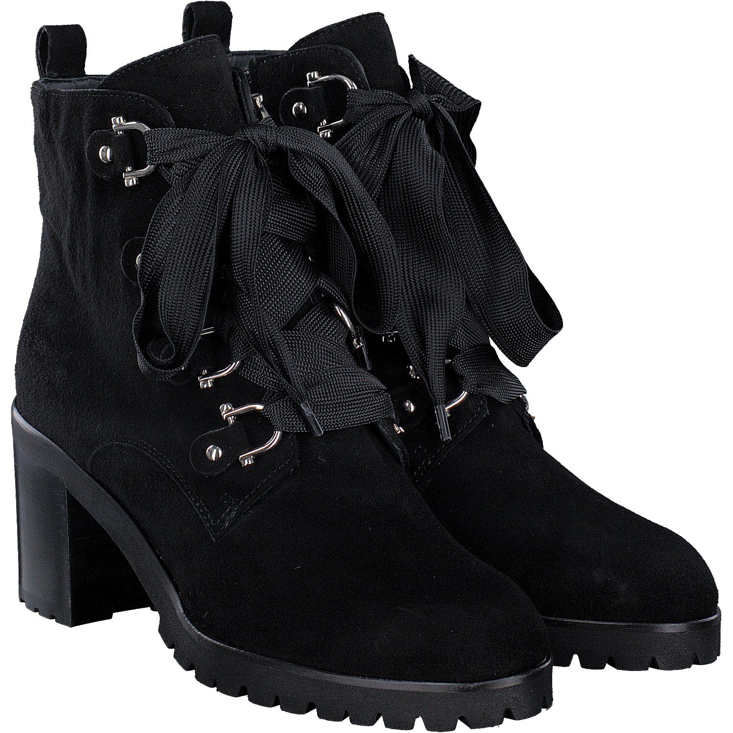 Maripé Velour Leder Schnürstiefelette Stylische Details an Ösen und Schnürsenkel