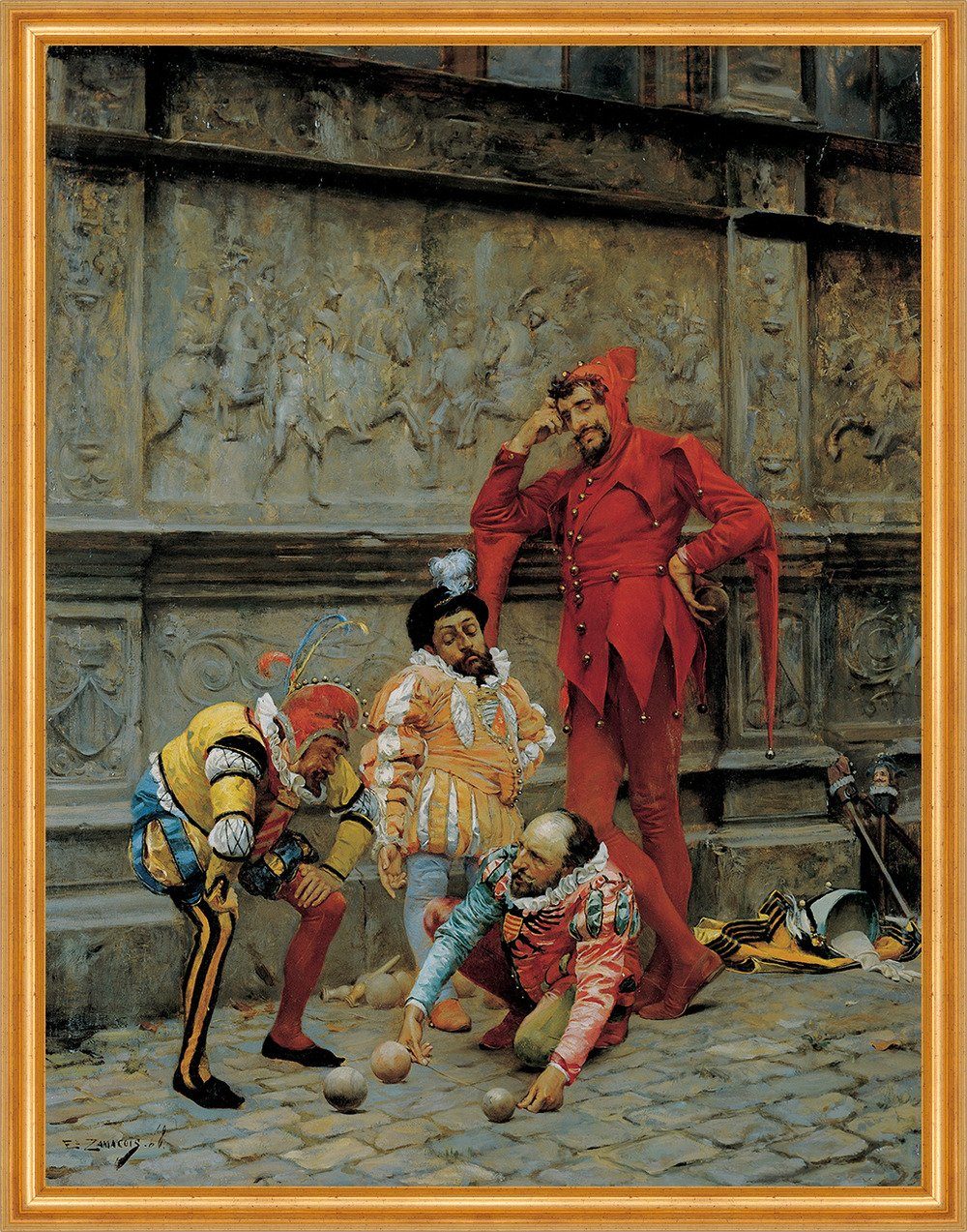 Kunstdruck Jesters Playing, Cochonnet Eduardo Zamacois y Zabala Spiel B A2 01503