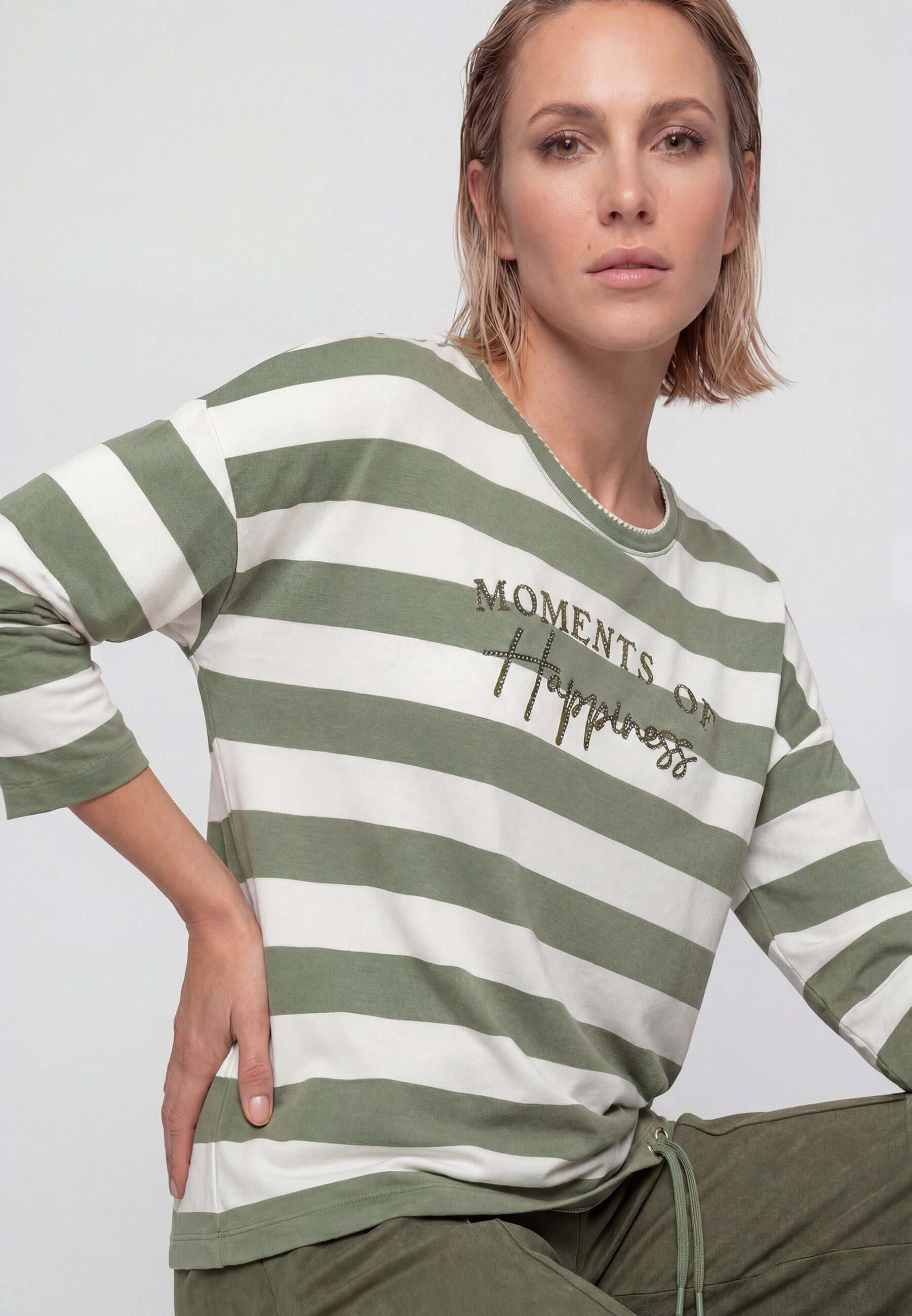 Olsen T-Shirt Shirt mit dekorativem Streifendruck