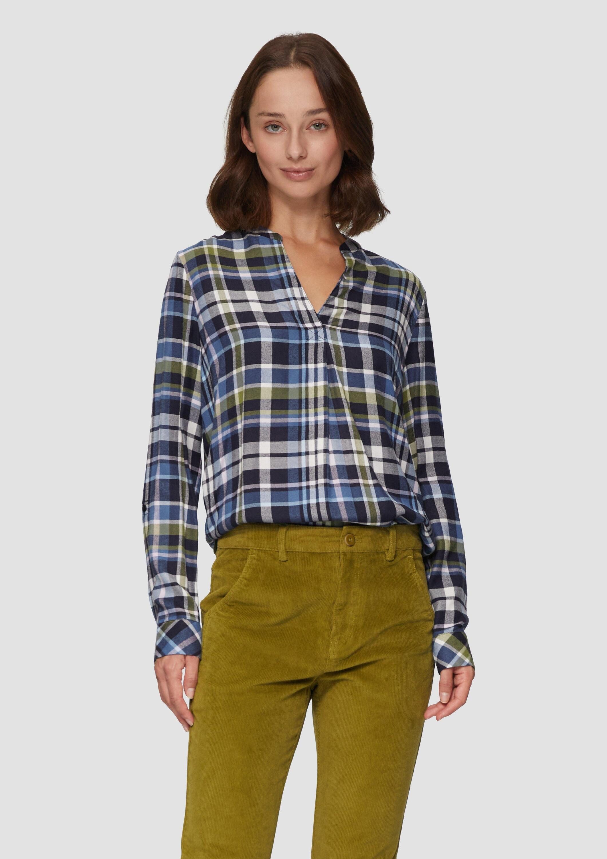 s.Oliver Langarmbluse Bluse Karierte Bluse aus günstig online kaufen