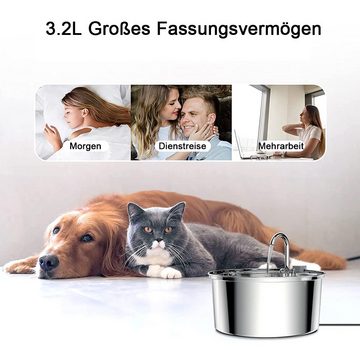 zggzerg Trinkbrunnen Trinkbrunnen für Katze, Katzenbrunnen aus Edelstahl, Wasserhahn-Design