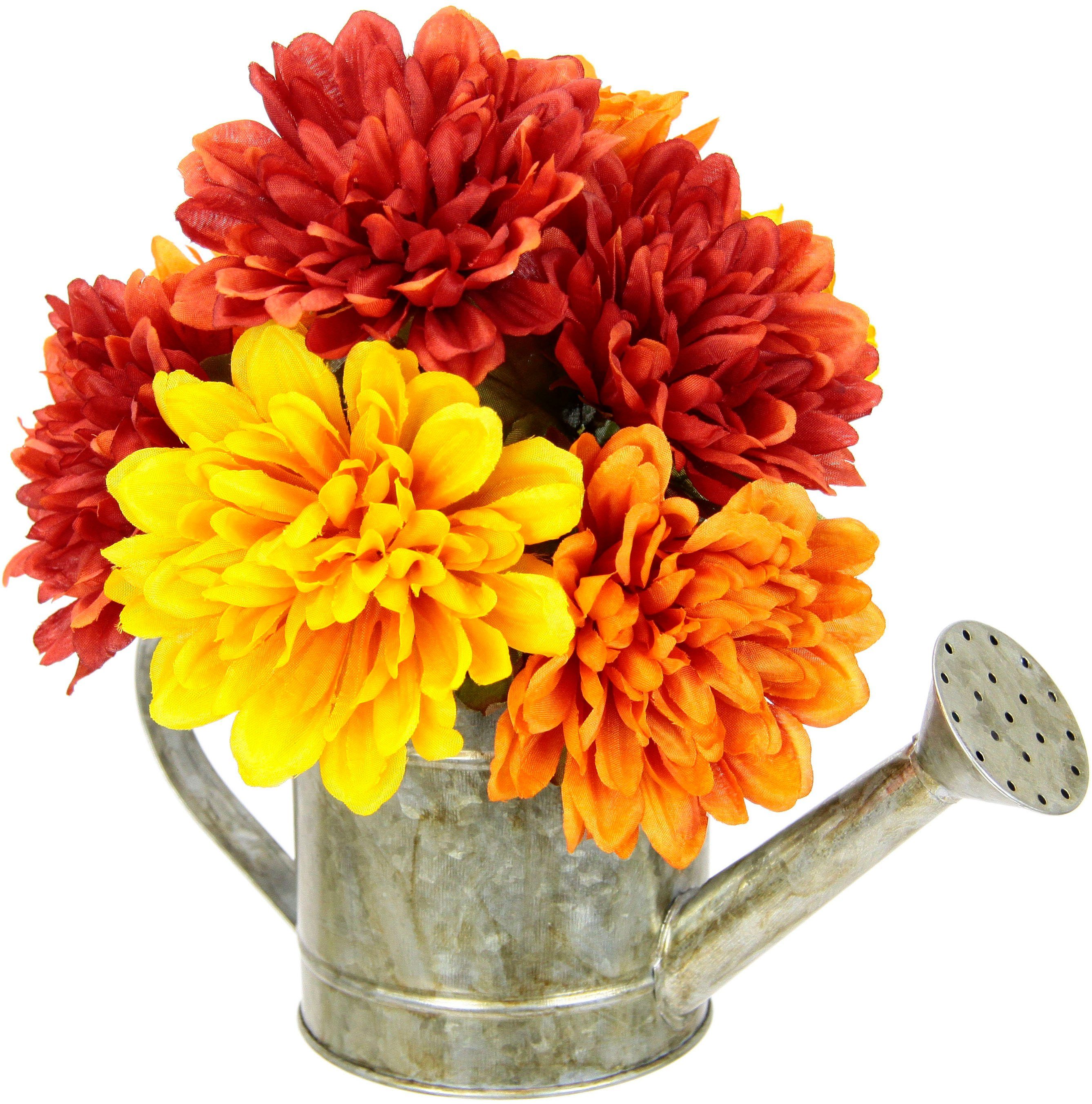 Kunstblume Chrysanthemen in Gießkanne Chrysantheme, I.GE.A., Höhe 24 cm, Herbstgesteck Herbstliche Blumen