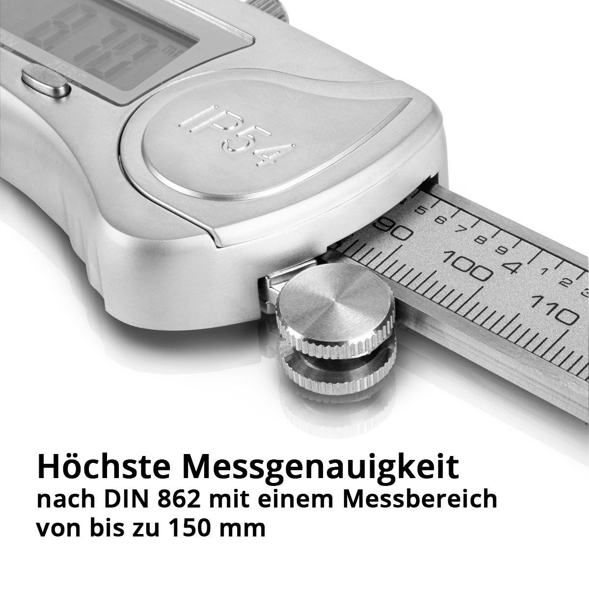 STAHLWERK Messschieber Digitaler Messschieber DMS-3 ST mit 0-150 mm, 0, Set, Set, Digital-Display