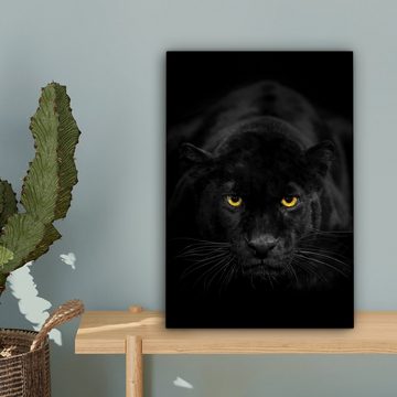 OneMillionCanvasses® Leinwandbild Panther - Tiere - Schwarz - Augen, Panther (1 St), Leinwandbild fertig bespannt inkl. Zackenaufhänger, Gemälde, 20x30 cm