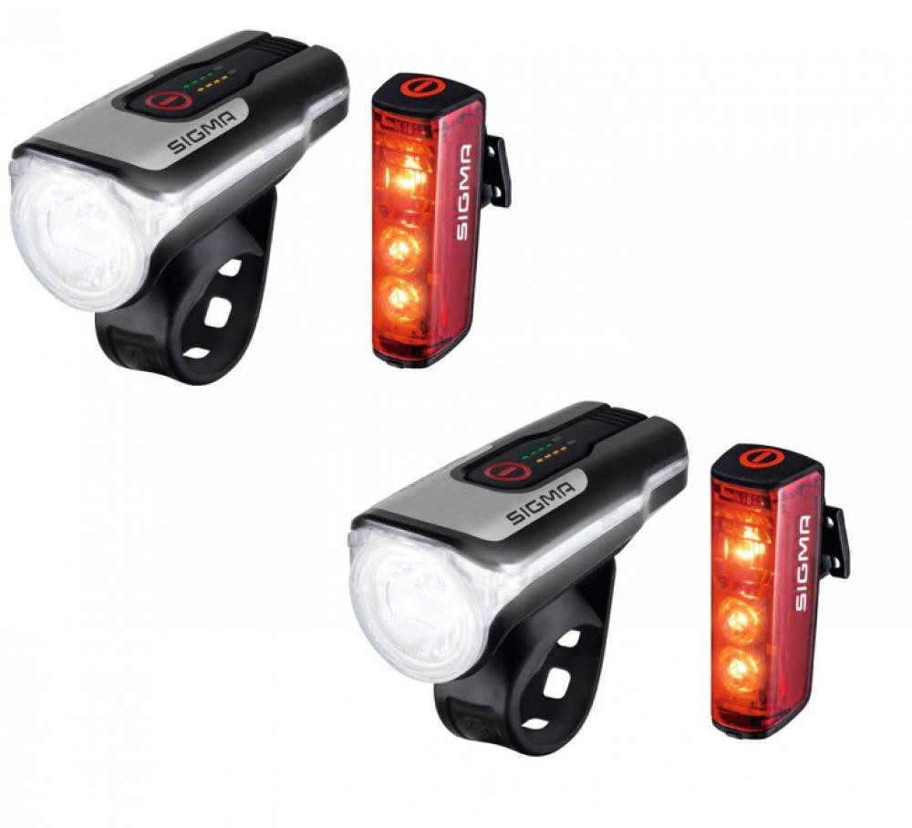 SIGMA Fahrradbeleuchtung Sigma 2 x Beleuchtungsset Aura 80 USB Blaze Fahrradbeleuchtung LED Fro