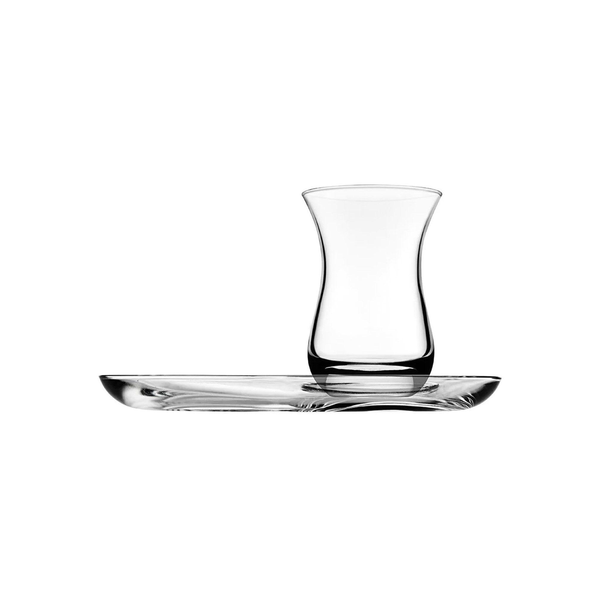 Pasabahce Teeservice 4 Tlg. Aida Teeservice-Set aus Glas 2 Teegläser mit 2 Unterteller (4-tlg)