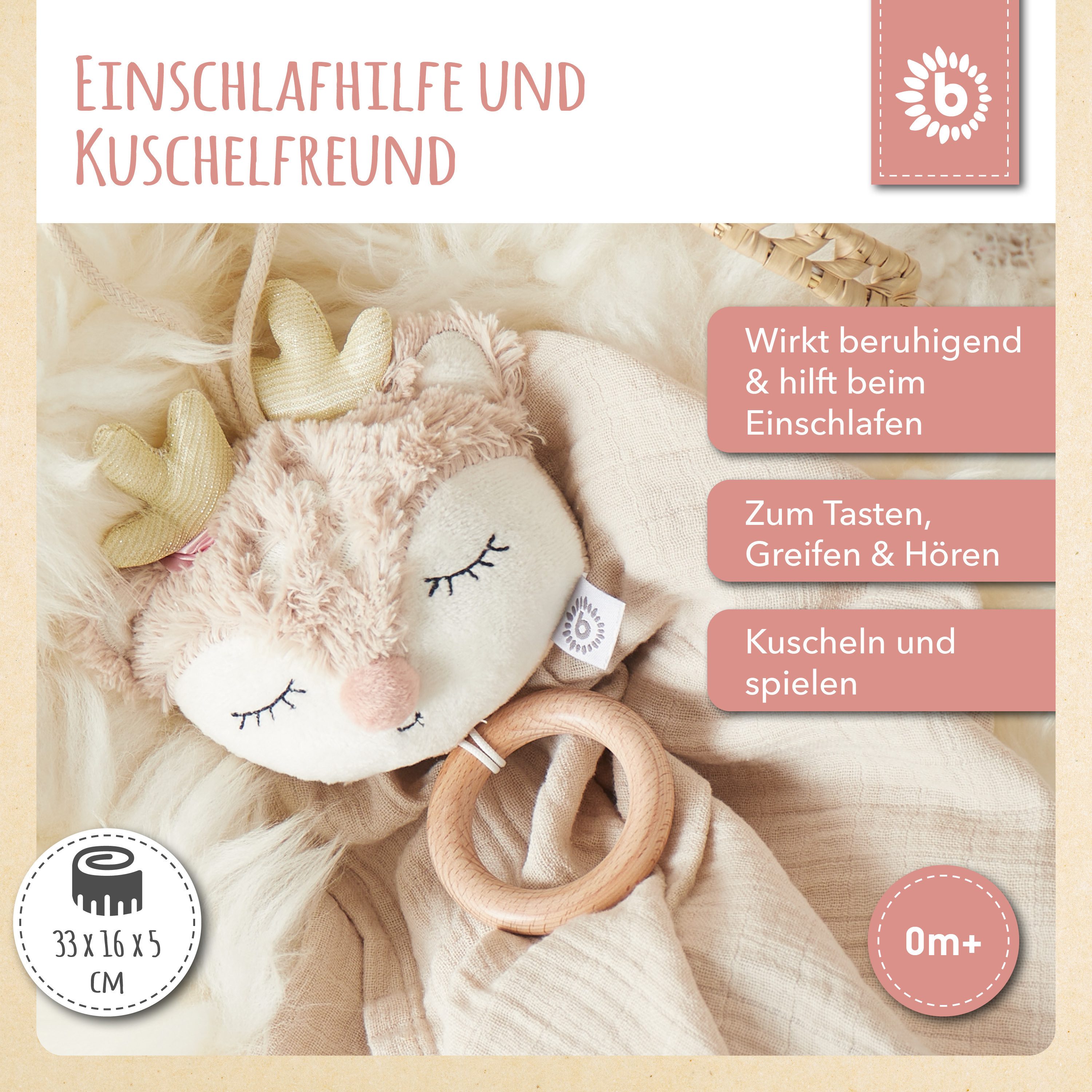 BIECO Spieluhr Bieco Spieluhr Schnuffeltuch Baby Mädchen Reh