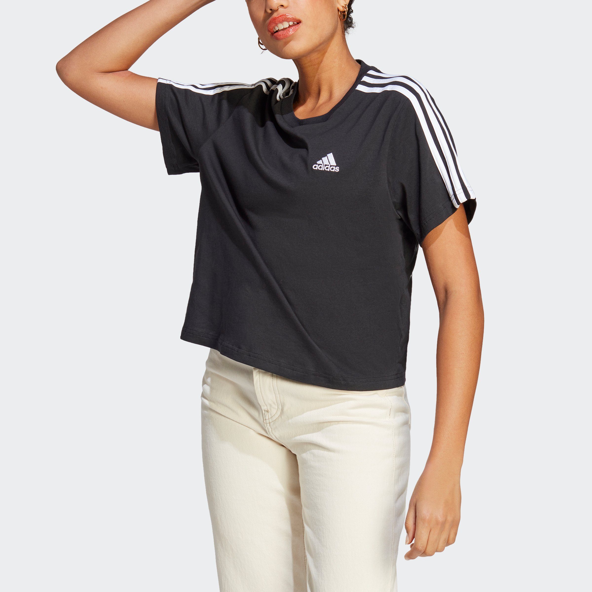 adidas / T-Shirt TOP W Black White CR Sportswear 3S