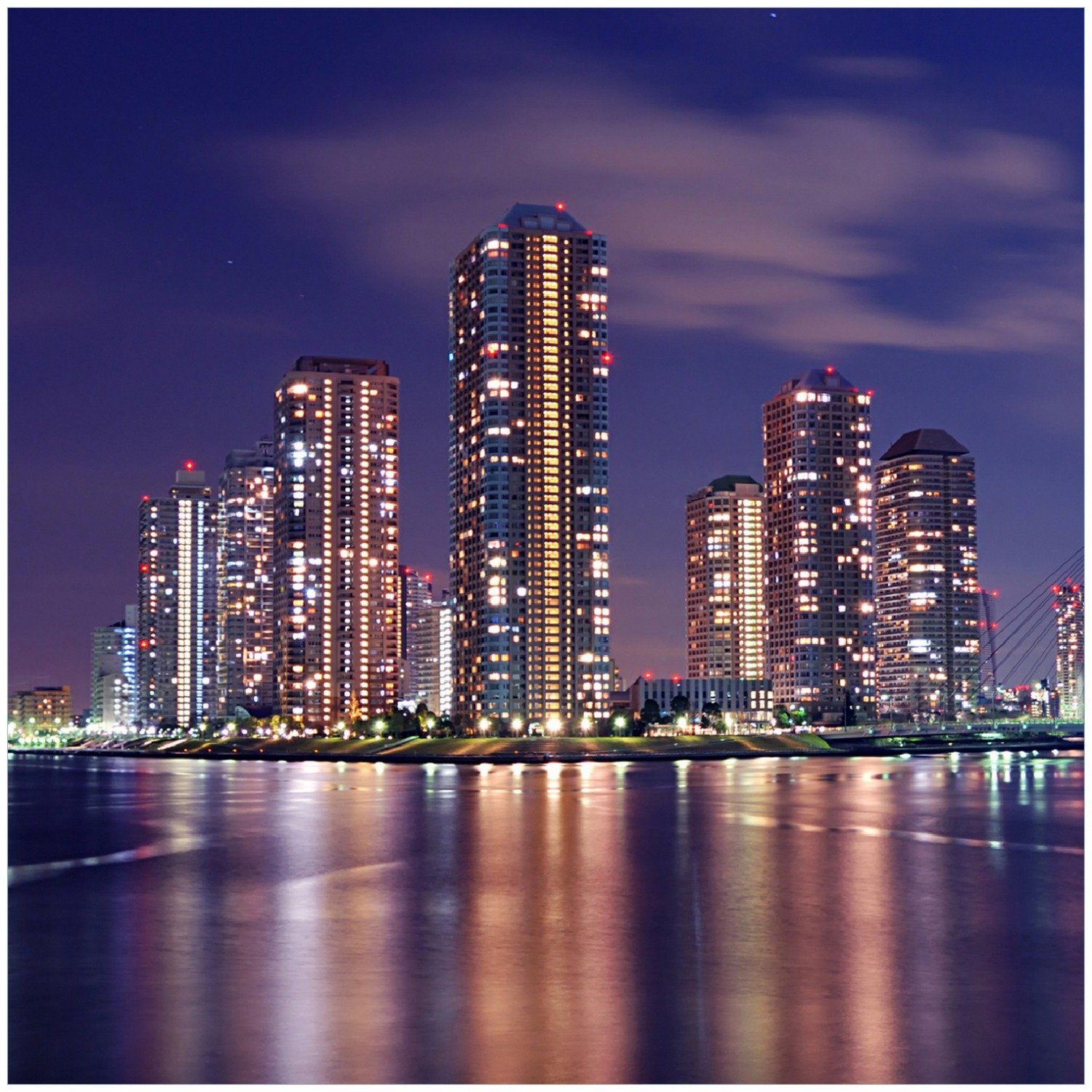 Klassiker von 2024 Wallario Memoboard Tokyo- Skyline bei Nacht