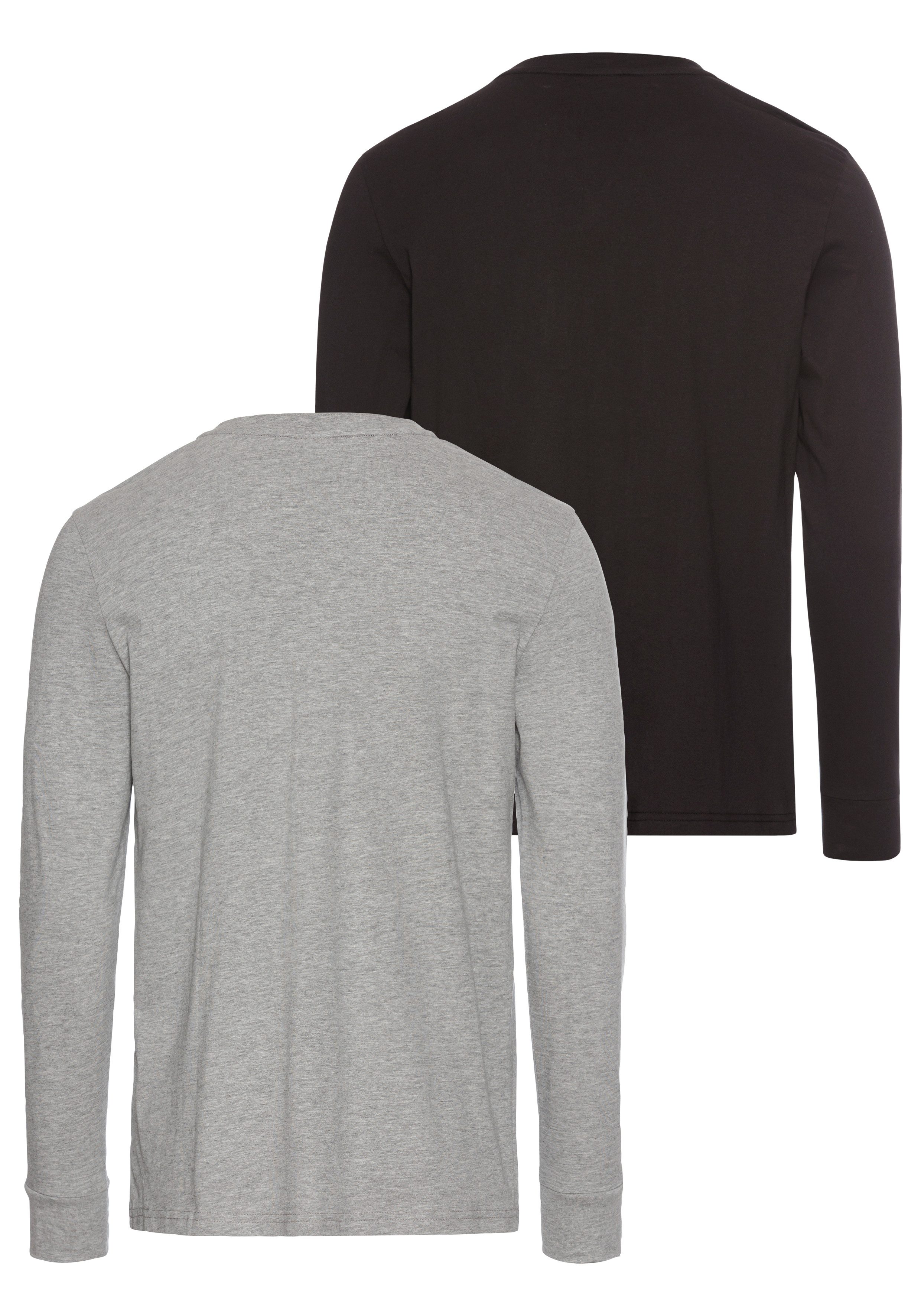 H.I.S Henleyshirt (2-er Pack) mit Knopfleiste
