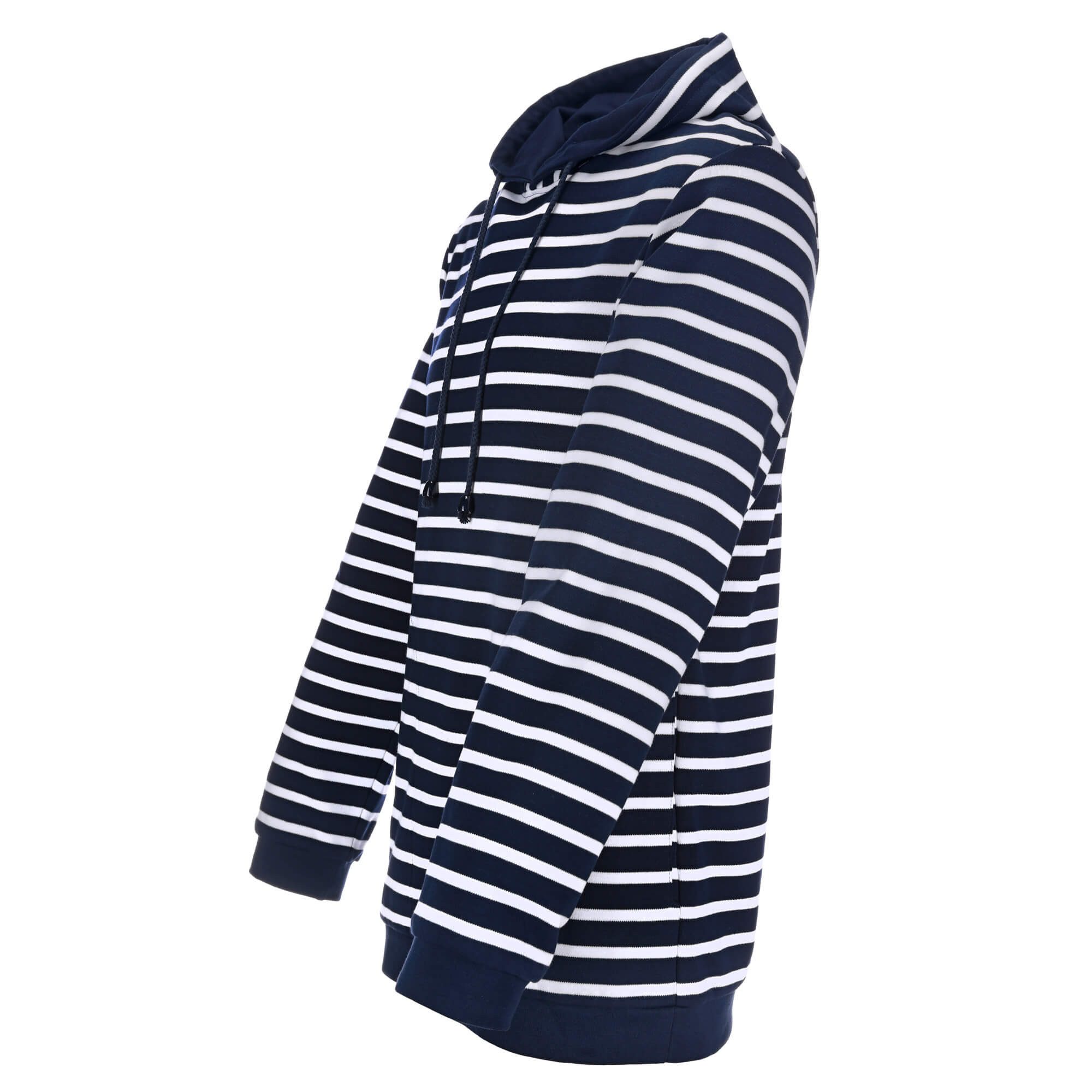 modAS Kapuzenpullover 29006 Unisex Pullover gestreift – Bretonisches Streifenshirt mit Kapuze